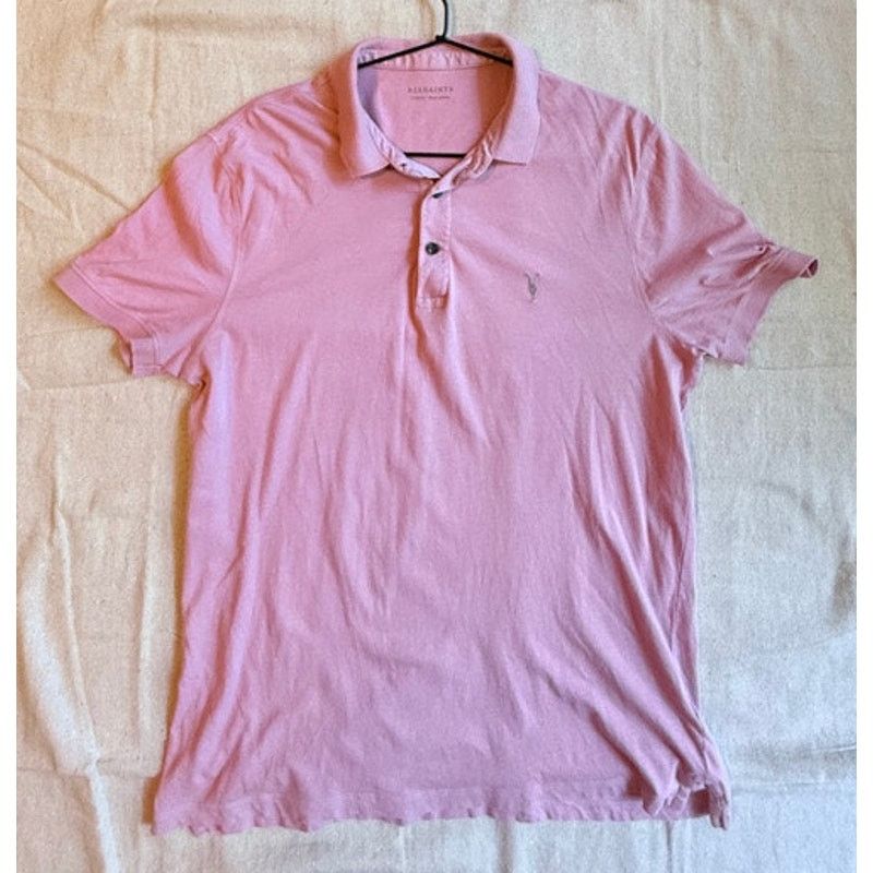 Allsaints AllSaints Reform Polo Shirt Mens L Pink Organic Cotton READ Size US L / EU 52-54 / 3 - 3 Thumbnail