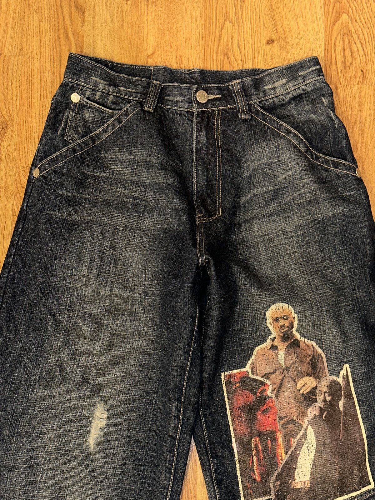 Makaveli Y2K Vtg MAKAVELI Branded 2Pac Tupac Screenprint Baggy Jeans Size US 32 / EU 48 - 4 Thumbnail