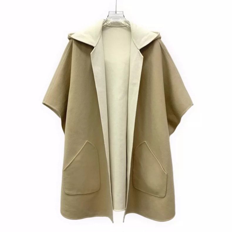 Loro Piana LORO PIANA Brown cashmere hooded cloak with double-sided t Size S / US 4 / IT 40 - 1 Thumbnail