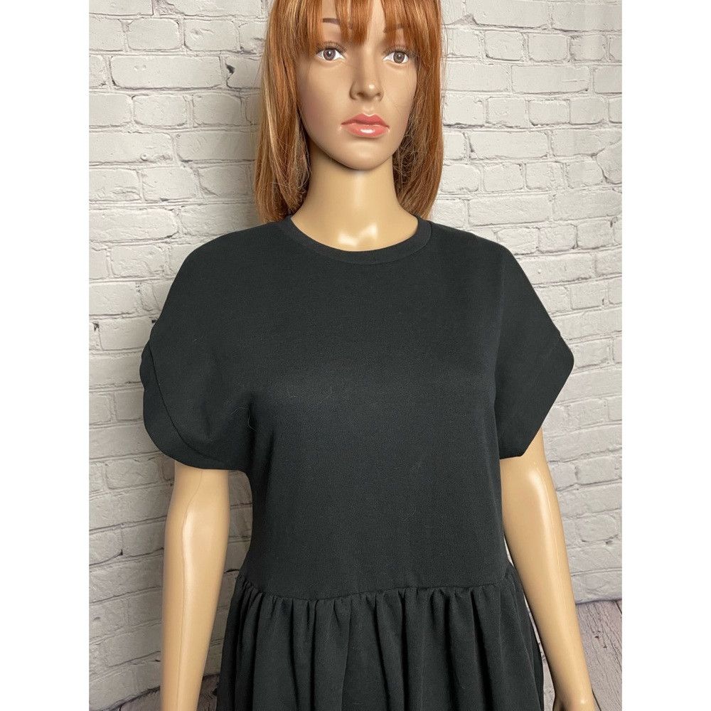 Zara NWT New Zara Black Cotton Short Sleeve Dress Size S Size S / US 4 / IT 40 - 2 Thumbnail