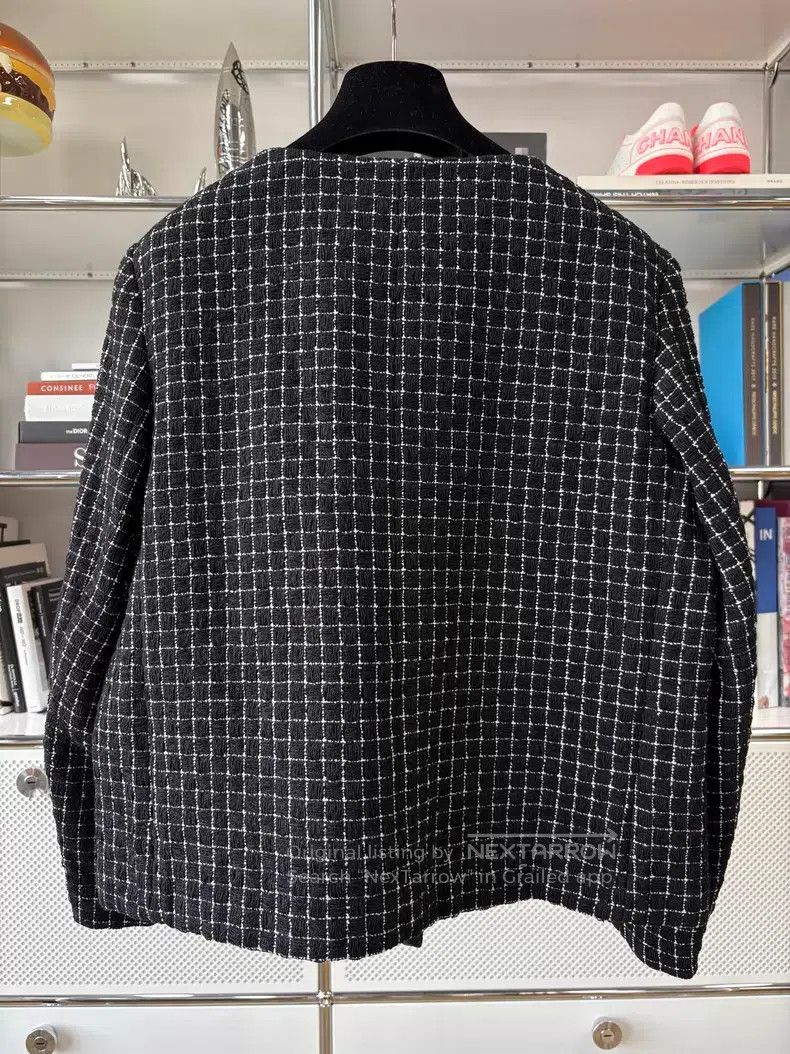 Chanel Chanel 16s show black and white plaid round-neck knitted j Size S / US 4 / IT 40 - 3 Thumbnail