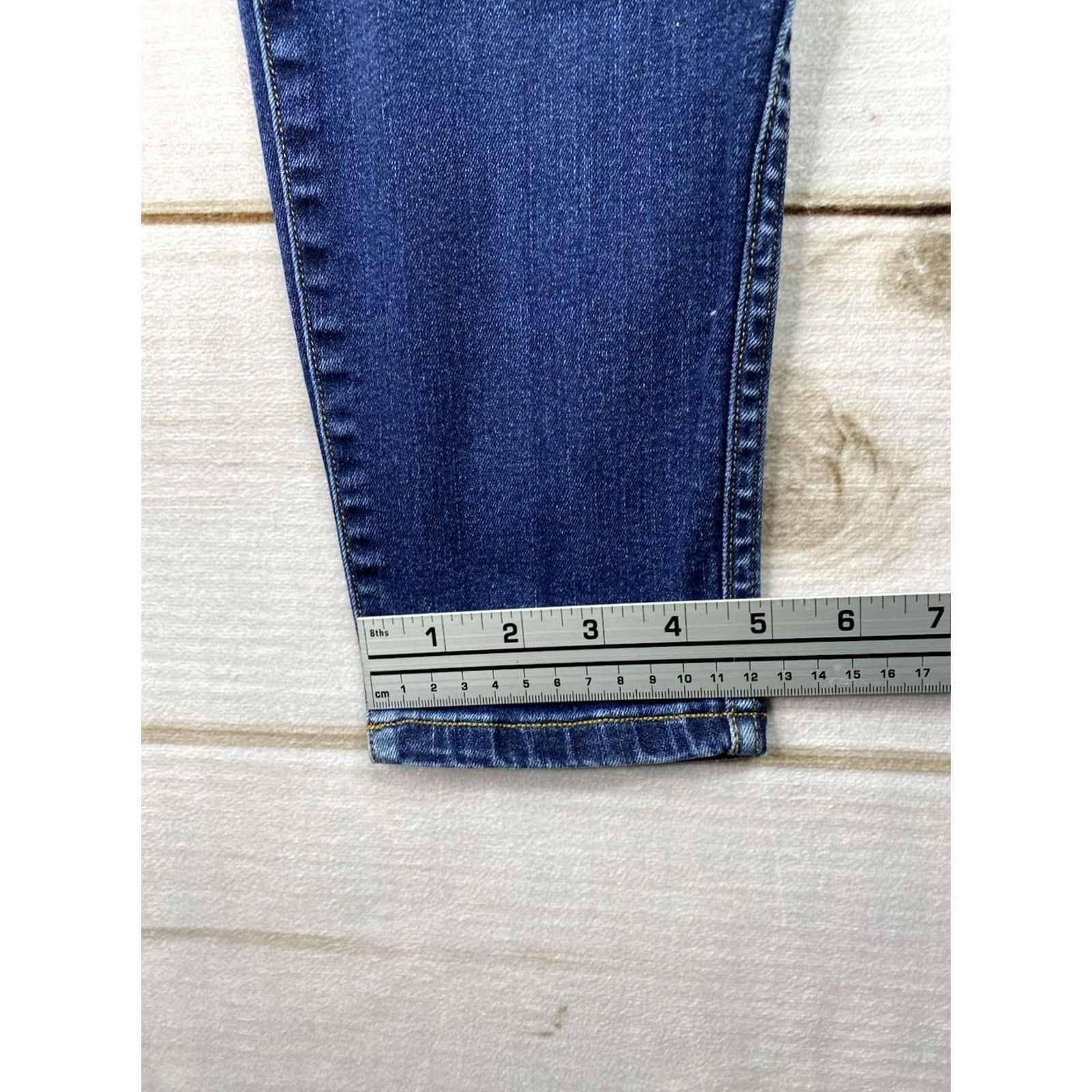 Spanx SPANX Jeans Skinny Denim Pull On L Dark Blue Womens Size L Stretch 31in Inseam 26.5in Belt Loops Faux Fly Size 36" / US 14 / IT 50 - 5 Thumbnail