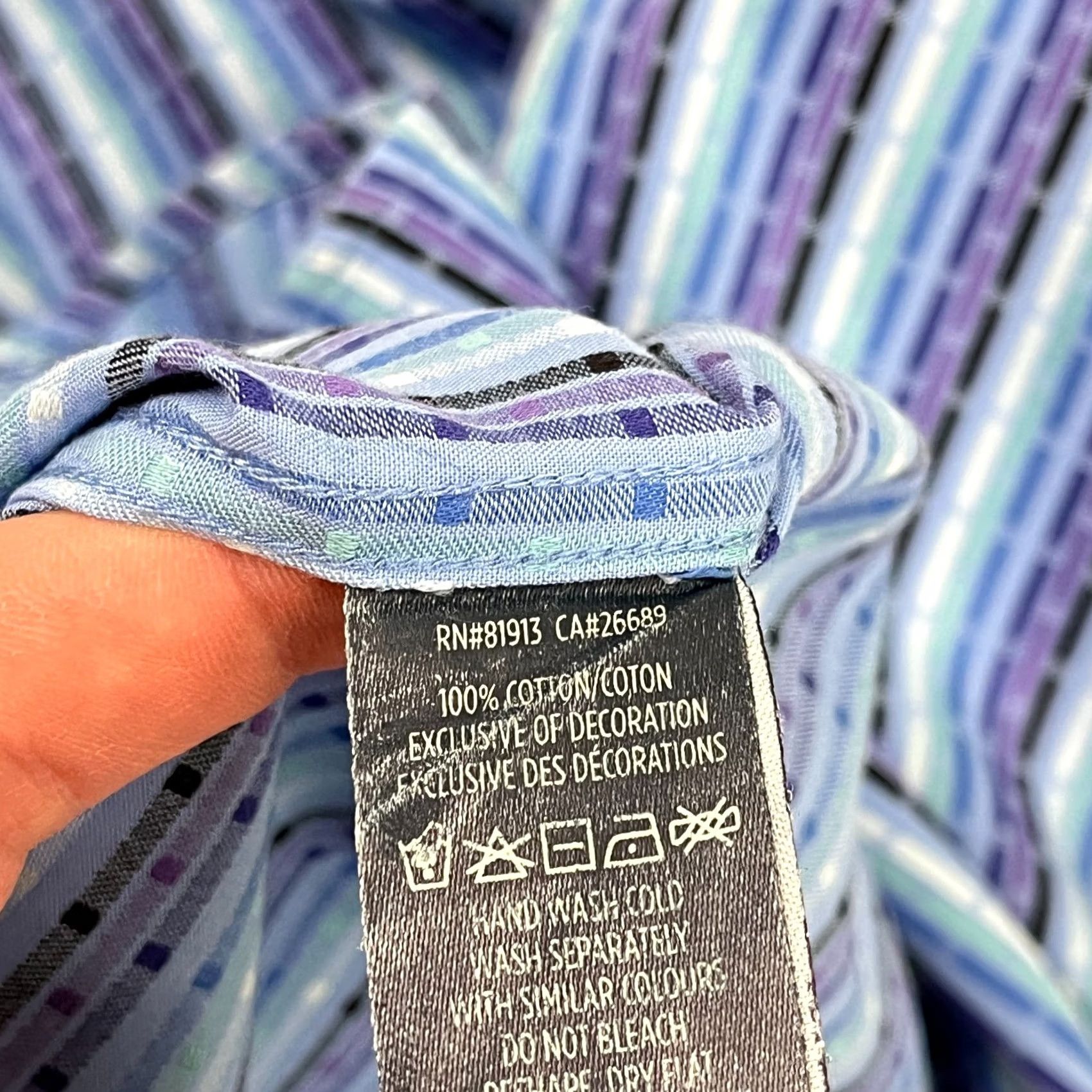 Robert Graham Robert Graham Shirt Mens XL Striped Contrast Paisley Flip Cuff Button Up Preppy Size US XL / EU 56 / 4 - 7 Thumbnail