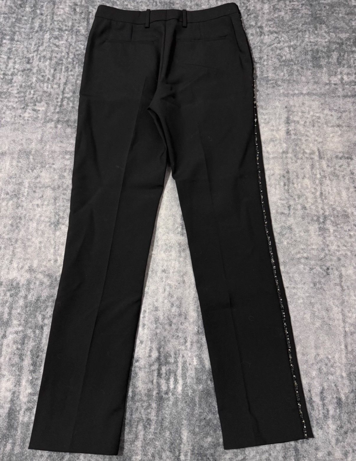Saint Laurent Paris SLP 19SS Wool Side Sequin Rhombus Stud Tailored Pants Size US 28 / EU 44 - 2 Thumbnail