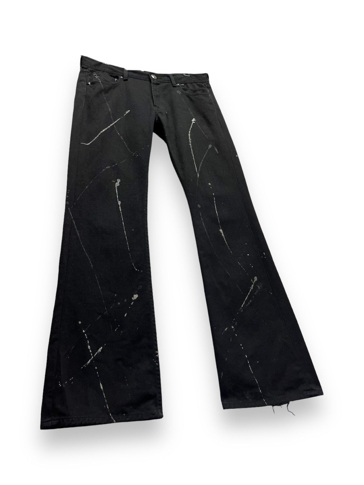 FLARE🔥SORRIDERE Glitter Splash Union Jack Punk Gothic Denim