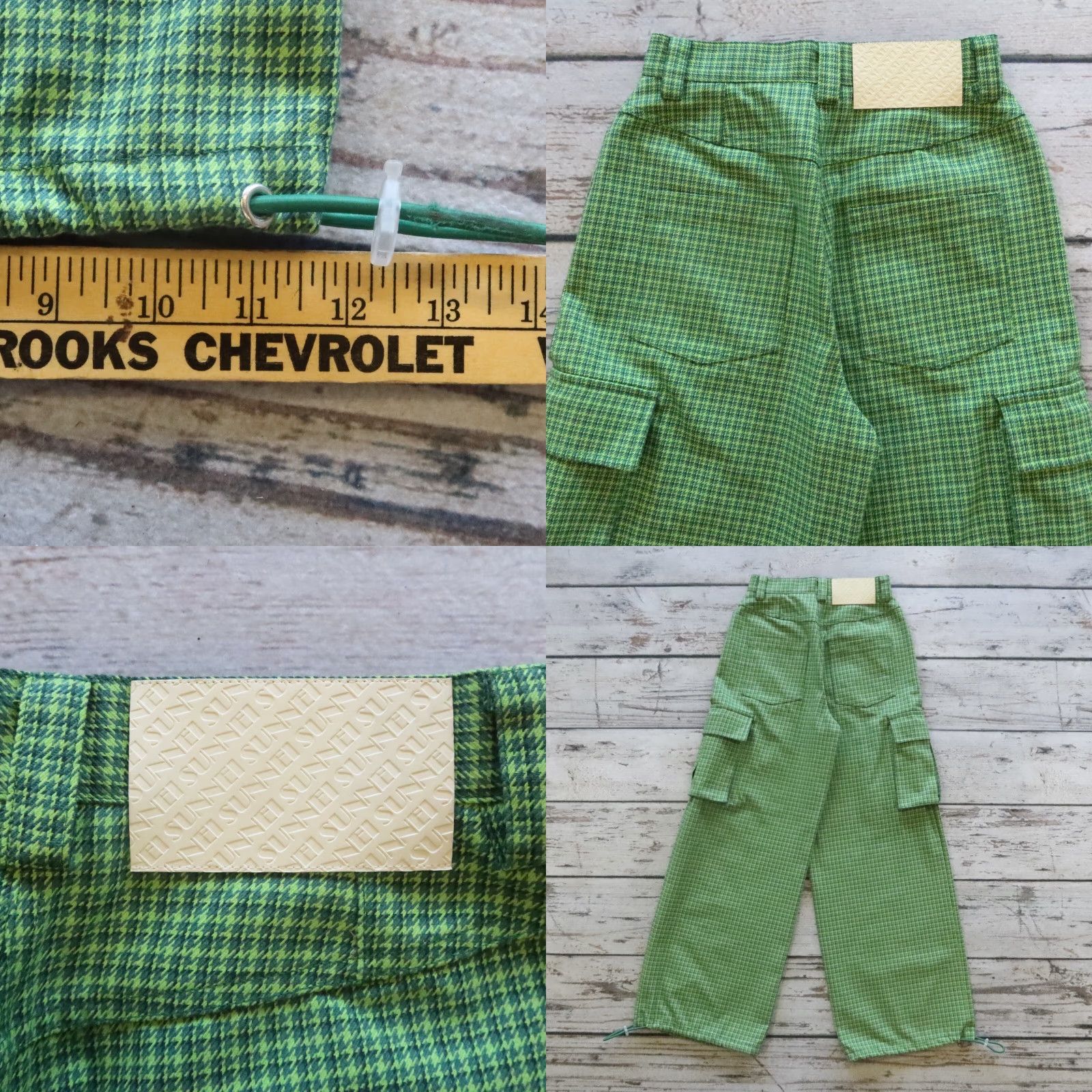Sunnei VINTAGE Sunnei Houndstooth Cargo Pants Size M Green Women Cargo Pants M Green Sunnei Vintage Size 32" / US 10 / IT 46 - 9 Thumbnail