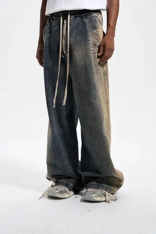 Japanese Brand × Jean Baggy Washed Zipper Gradient Vintage Denim Jeans Size US 34 / EU 50 - 4 Thumbnail