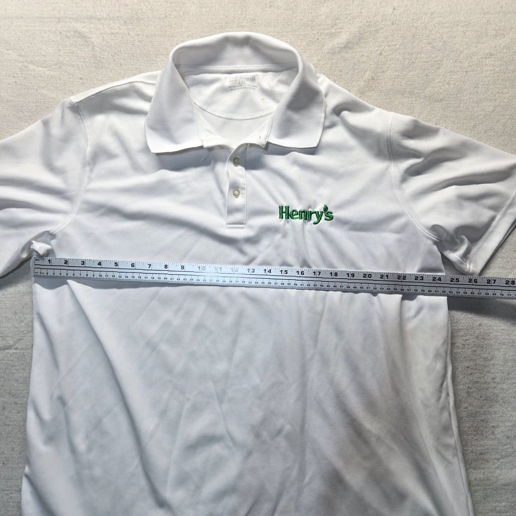 Vintage Edwards Polo Shirt Adult 2XL White Cotton Polyester Regular Short Sleeve Buttoned Edwards AP-360 Mens Shirt Size US XXL / EU 58 / 5 - 5 Thumbnail