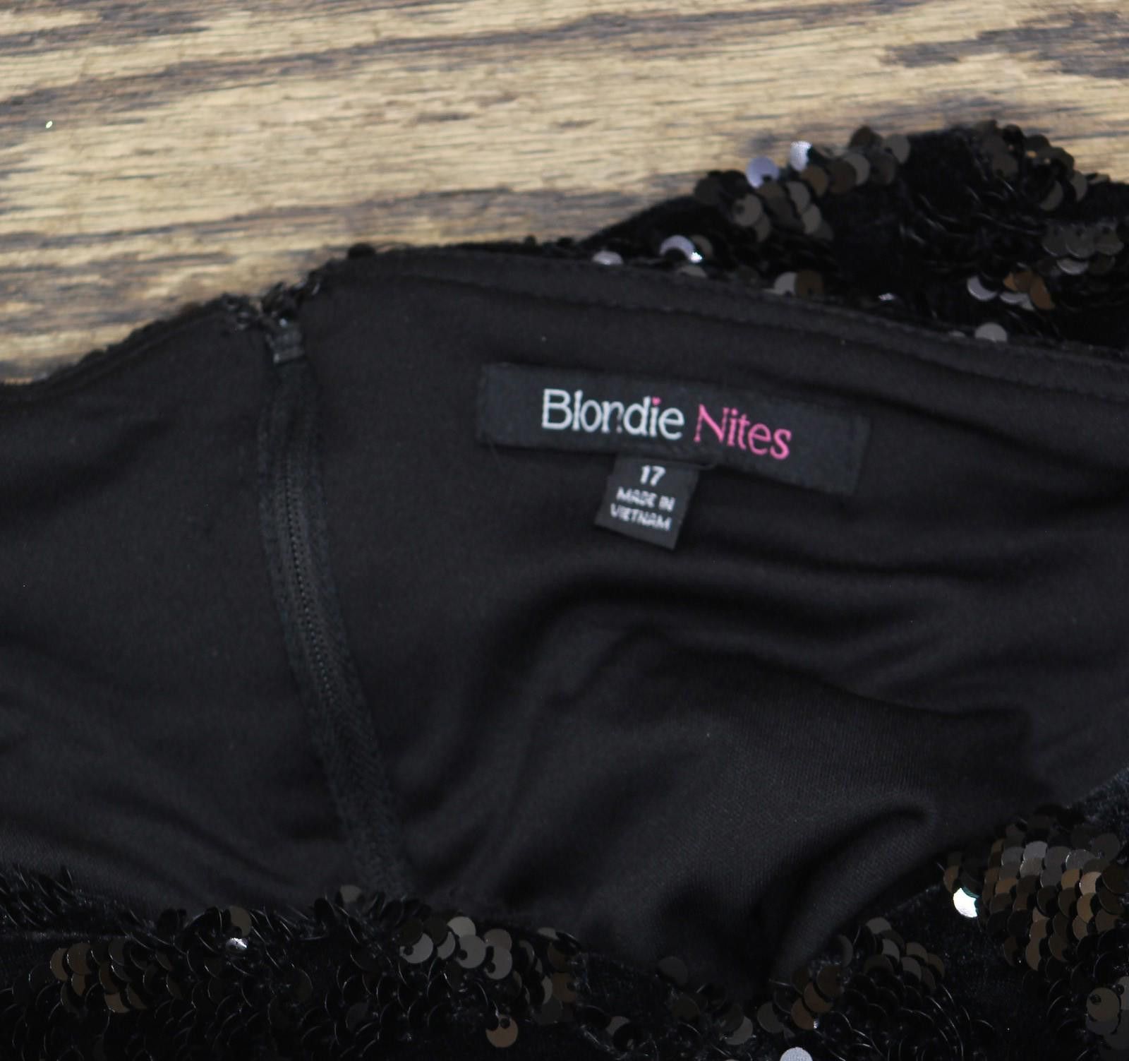 Other Nwt Blondie Nites Balloon-sleeve Mini Dress 4974bn Black 17 Size M / US 6-8 / IT 42-44 - 4 Thumbnail