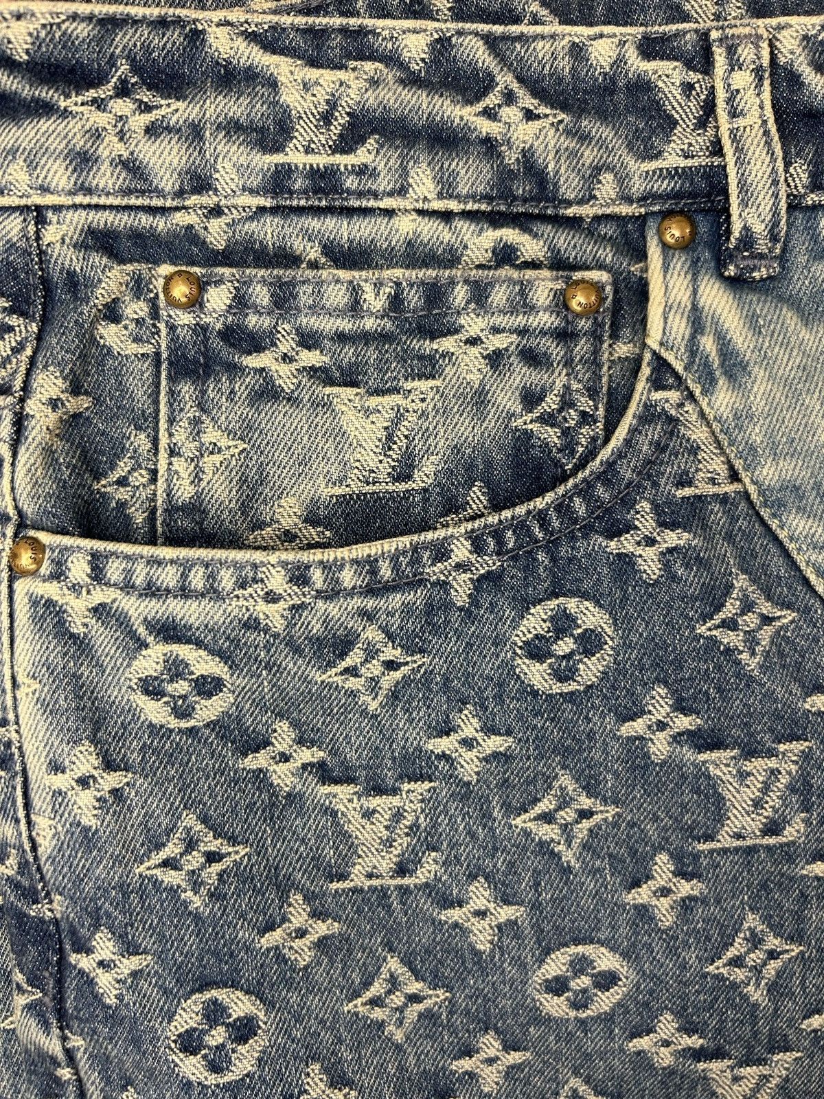 Louis Vuitton × Nigo LOUIS VUITTON X NIGO MONOGRAM PATCHWORK DENIM JEANS Size US 36 / EU 52 - 4 Thumbnail