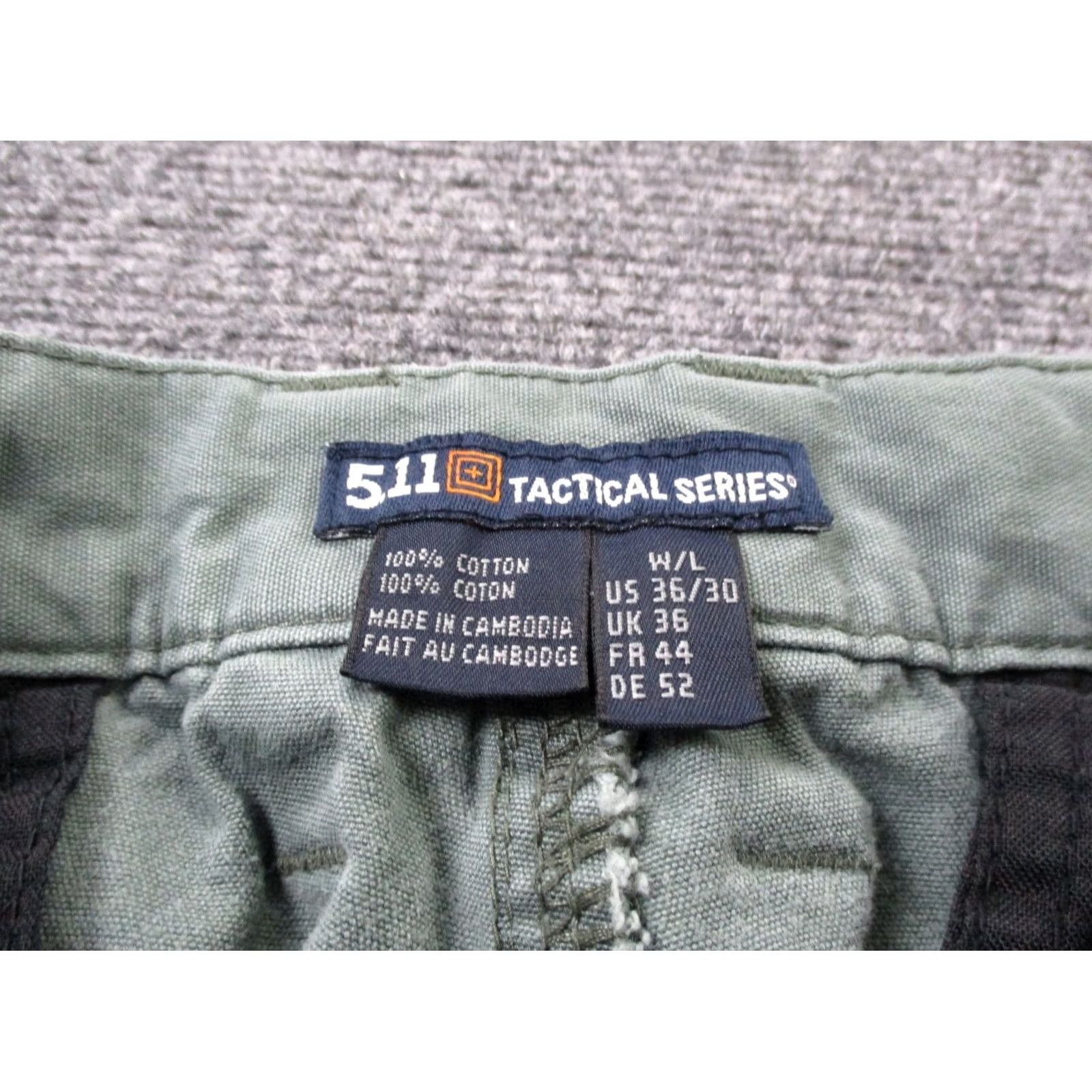 Vintage 5.11 Tactical Cargo Pants Mens 36 X 30 Hiking Tech Utility Work Outdoor Mechanic Green Size US 34 / EU 50 - 7 Thumbnail