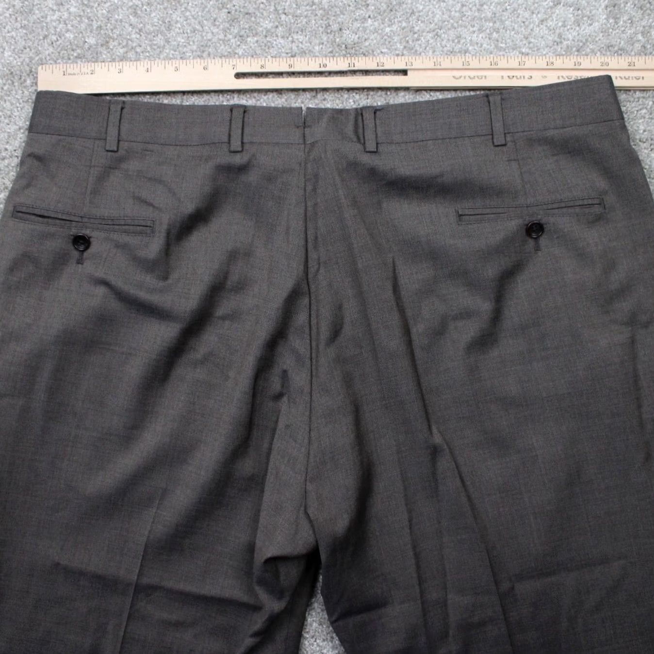 Brooks Brothers Brooks Brothers Pants Men 42x30 Gray Dress Pants Regular Straight Front/Back Elastic Stretch Pockets 1818 Merino Wool Cotton Size US 42 / EU 58 - 7 Thumbnail