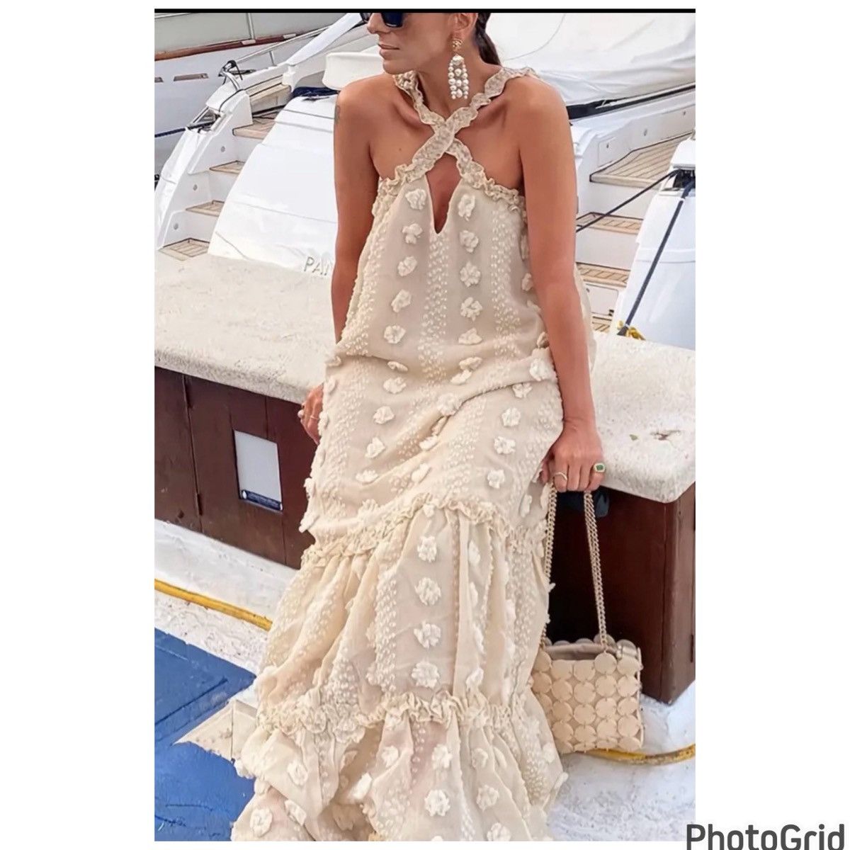Zara ZARA 3D Appliqués Maxi Dress S Size S / US 4 / IT 40 - 1 Thumbnail