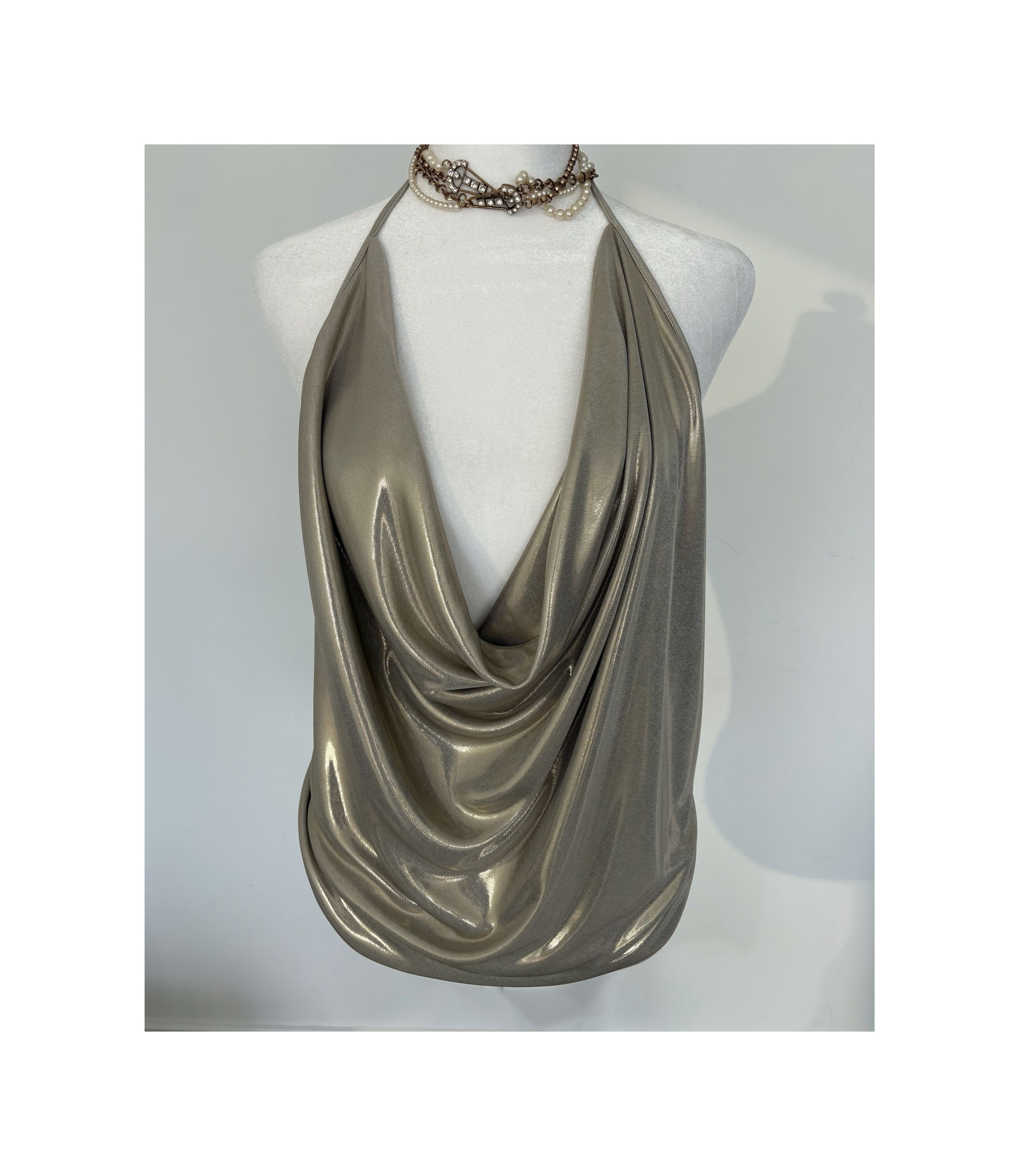 Other Y2K Birchhill Liquid Metal Halter Top Size ONE SIZE - 1 Thumbnail