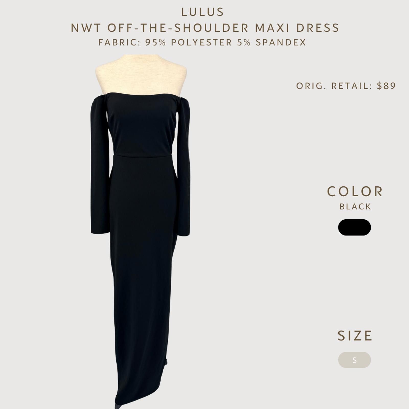Lulus Lulus NWT Off Shoulder Maxi Dress Black Formal S | Grailed