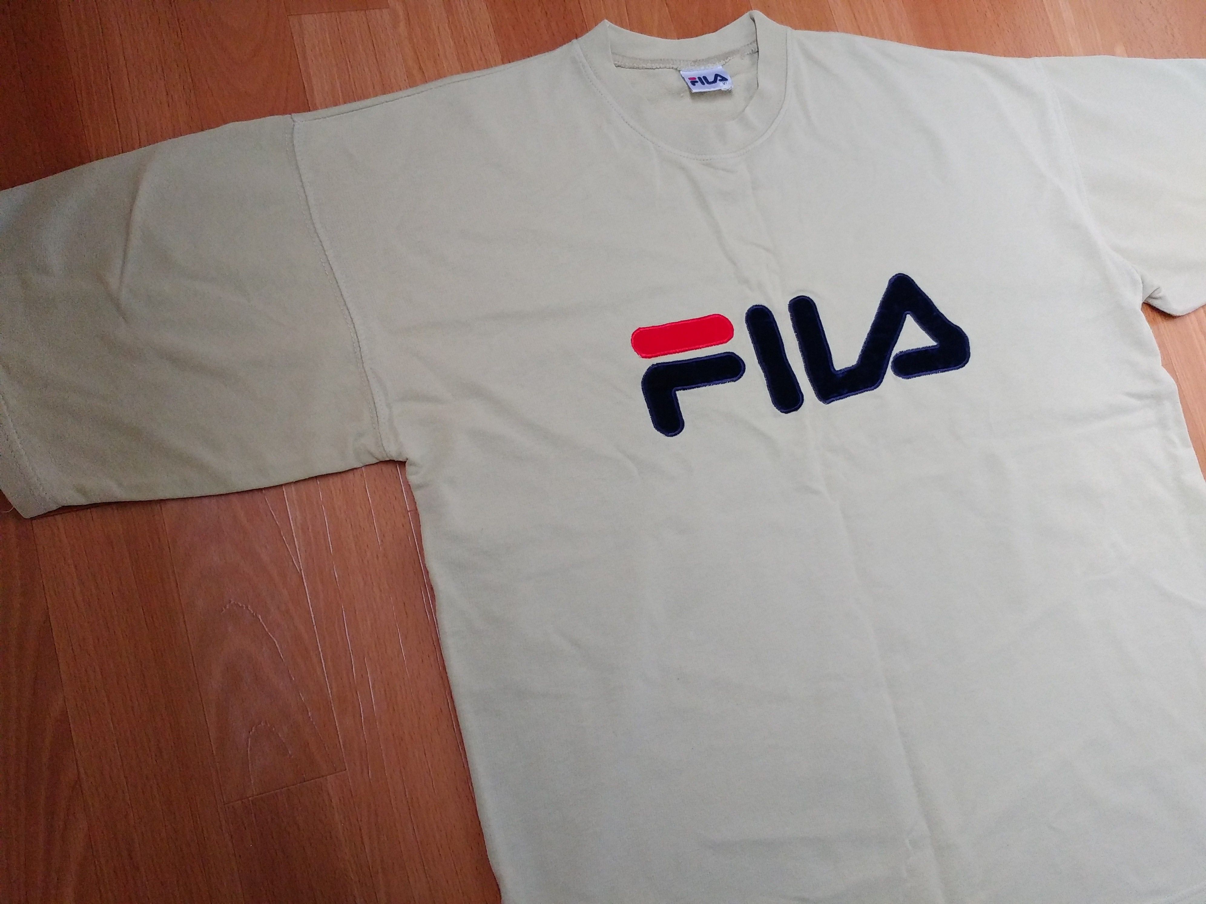 Fila FILA t-shirt, beige vintage basketball jersey 90s hip hop XL Size US XL / EU 56 / 4 - 2 Thumbnail