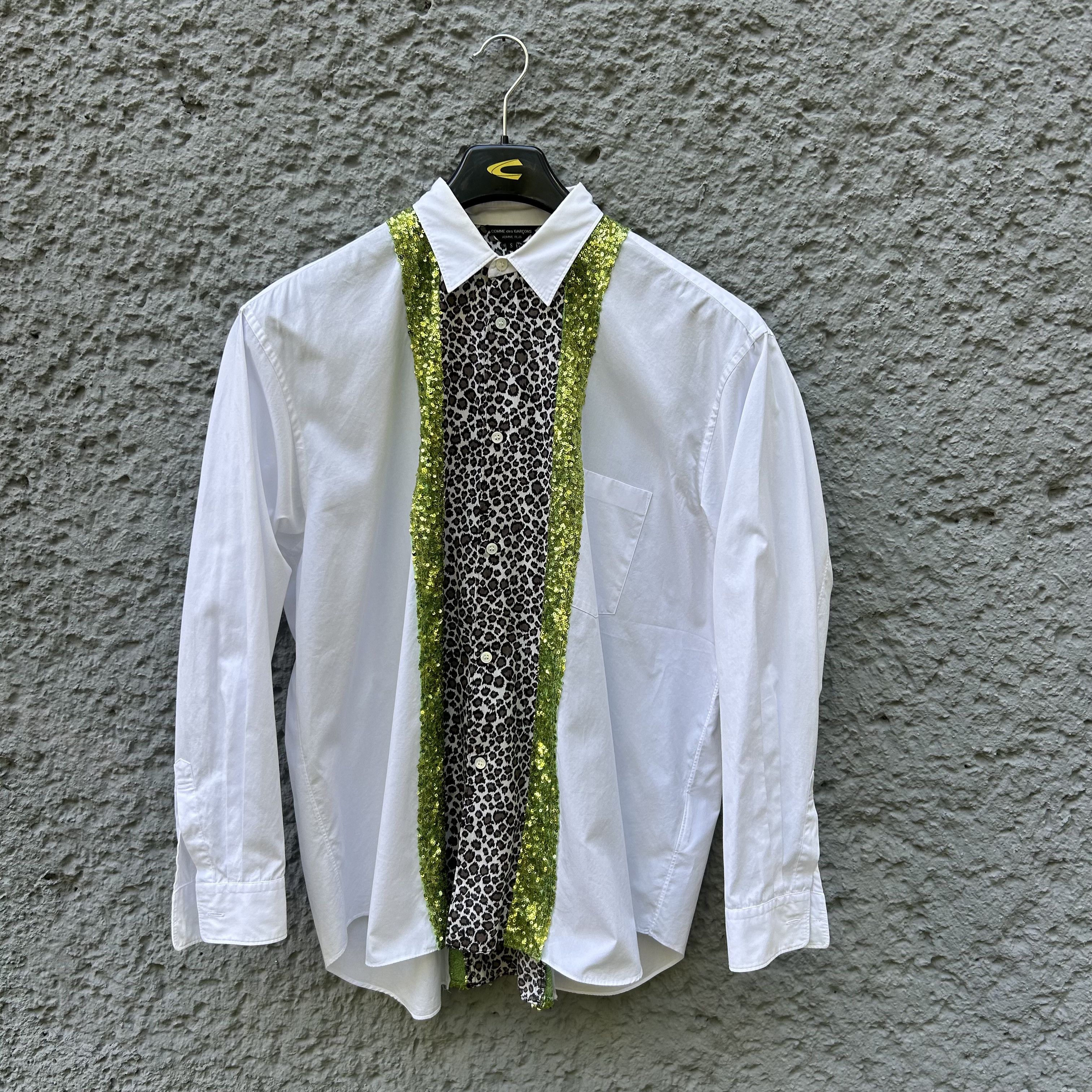 Comme des Garcons Homme Plus CDG Homme Plus White Sequin Leopard Print Shirt S/S18 Size US S / EU 44-46 / 1 - 1 Thumbnail