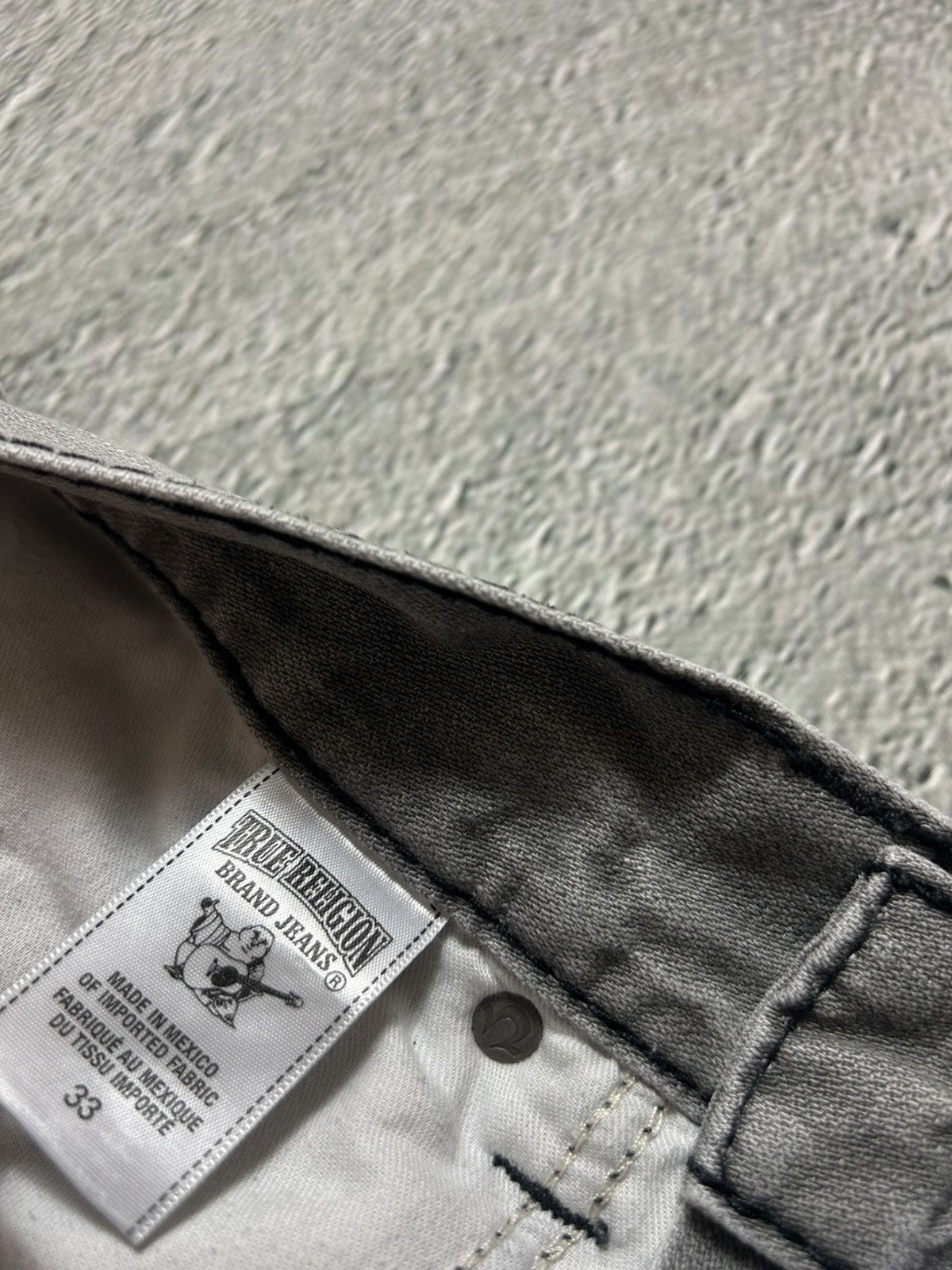 True Religion True Religion jeans grey black thick stitching Ricky Size US 33 - 11 Thumbnail