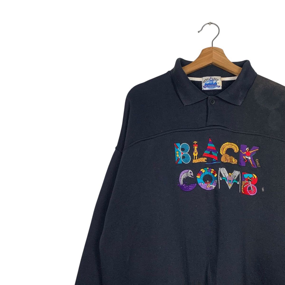 Berg & Berg Vintage Berg & Berg Black Comb Polo Sweater Size US L / EU 52-54 / 3 - 6 Thumbnail