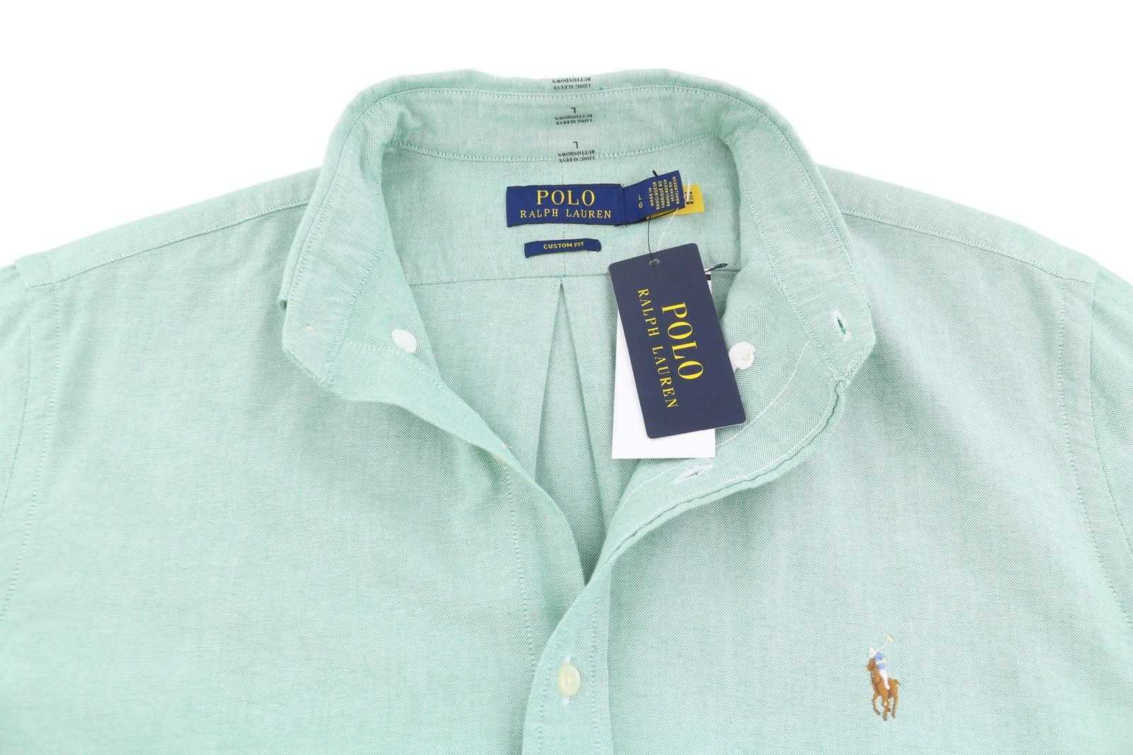 Ralph Lauren L Green Button-Down Neck Custom Fit Logo 87035 Size US L / EU 52-54 / 3 - 4 Thumbnail