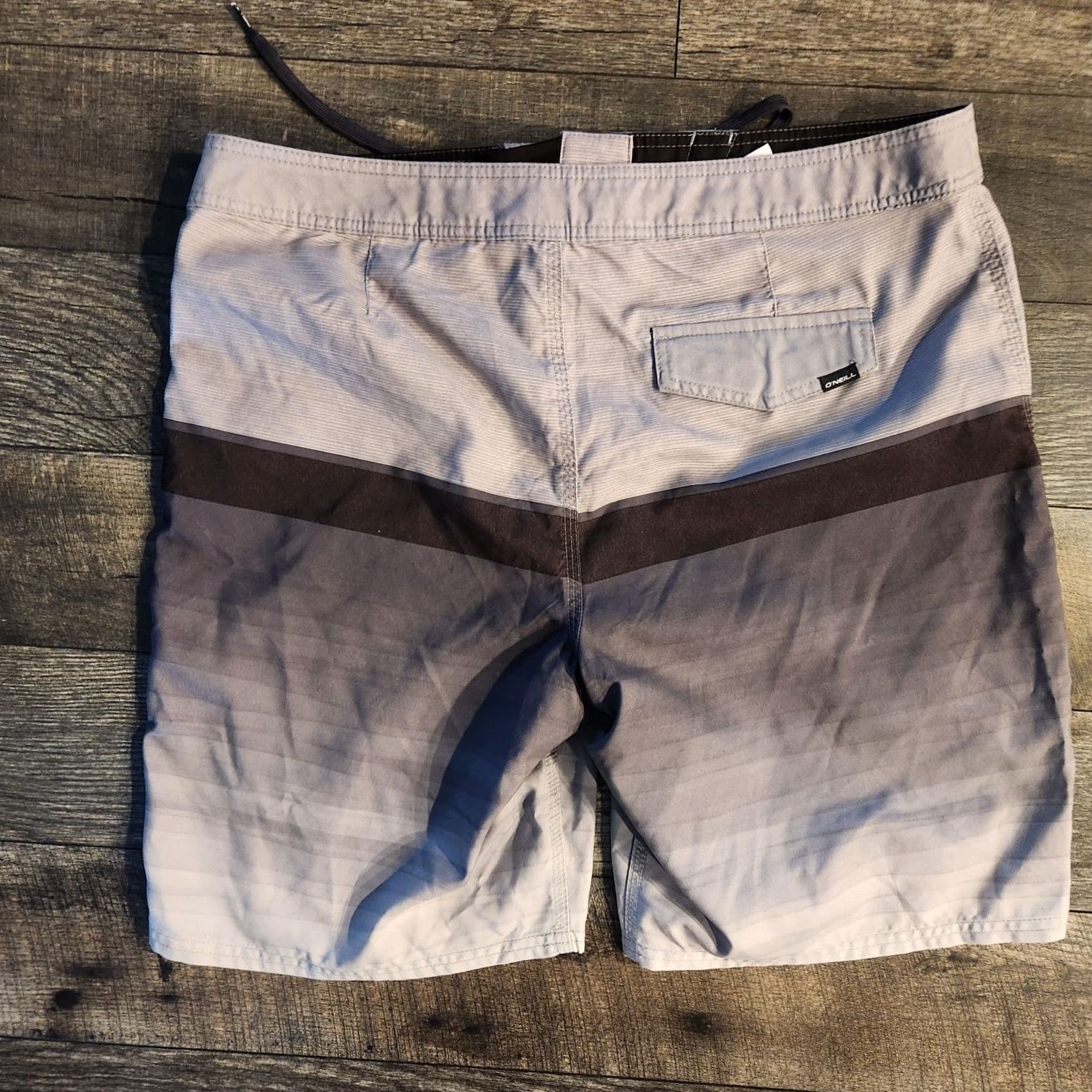 O'Neill O’NEILL Men’s Board Shorts 34 Swim Trunks Performance Gray Striped Fade Bottom Mens Beach Surfing Regular Size 34 Size US 34 / EU 50 - 5 Thumbnail
