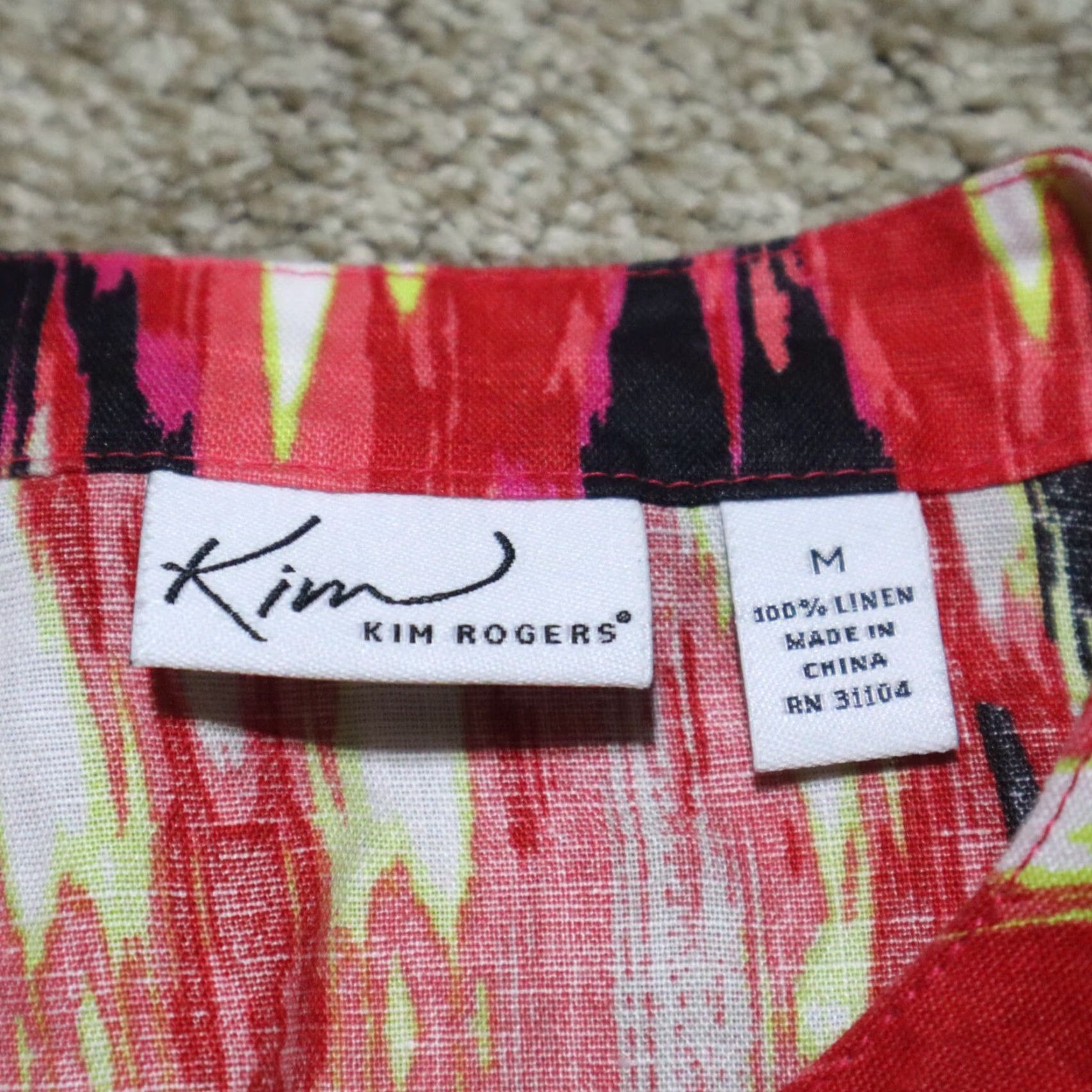 Vintage Kim Rogers Shirt Women Medium Red White Rustic Plaid Button Front Long Sleeve Cotton Top Size M / US 6-8 / IT 42-44 - 3 Thumbnail