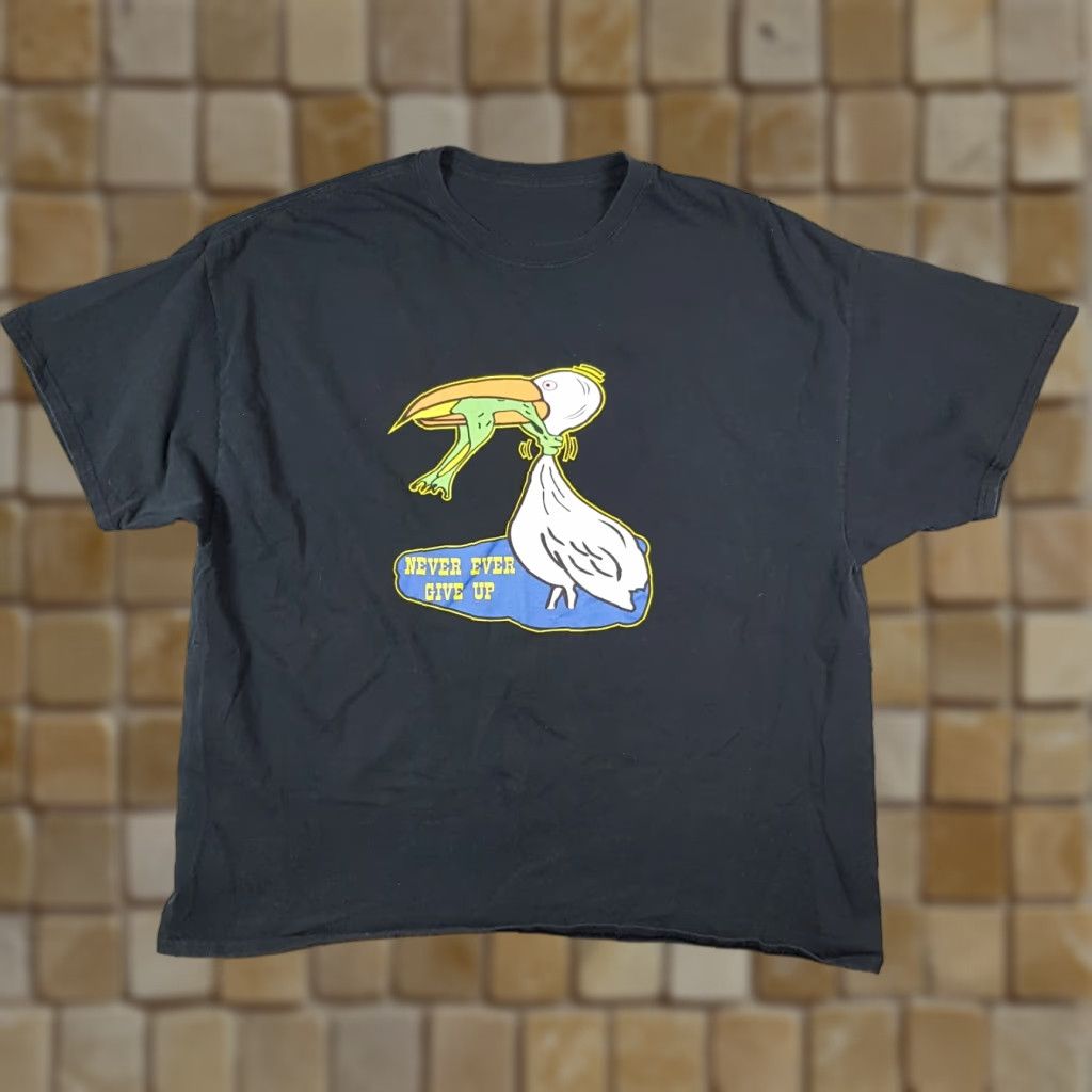 Etro Vintage Faded Faded Black Men's Size 2XL T-Shirt Retro 90s Y2K Frog Bird Funny Vintage Size US XXL / EU 58 / 5 - 1 Thumbnail