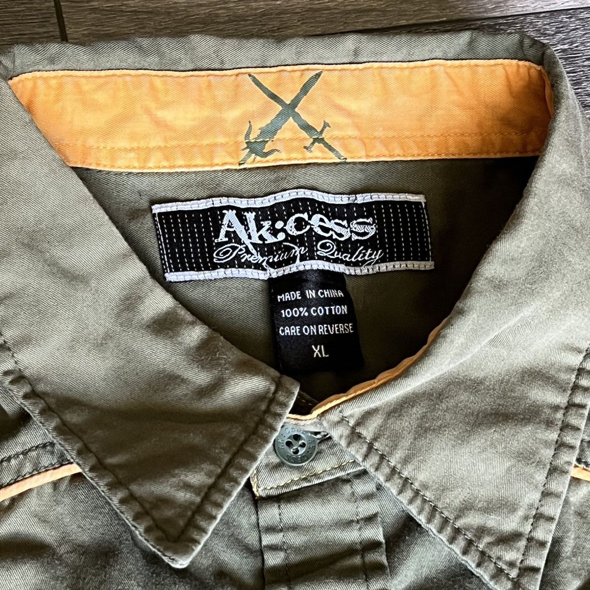 Affliction Vintage 2000s Akcess Affliction Style Sword Button Up Shirt Size US XL / EU 56 / 4 - 7 Thumbnail