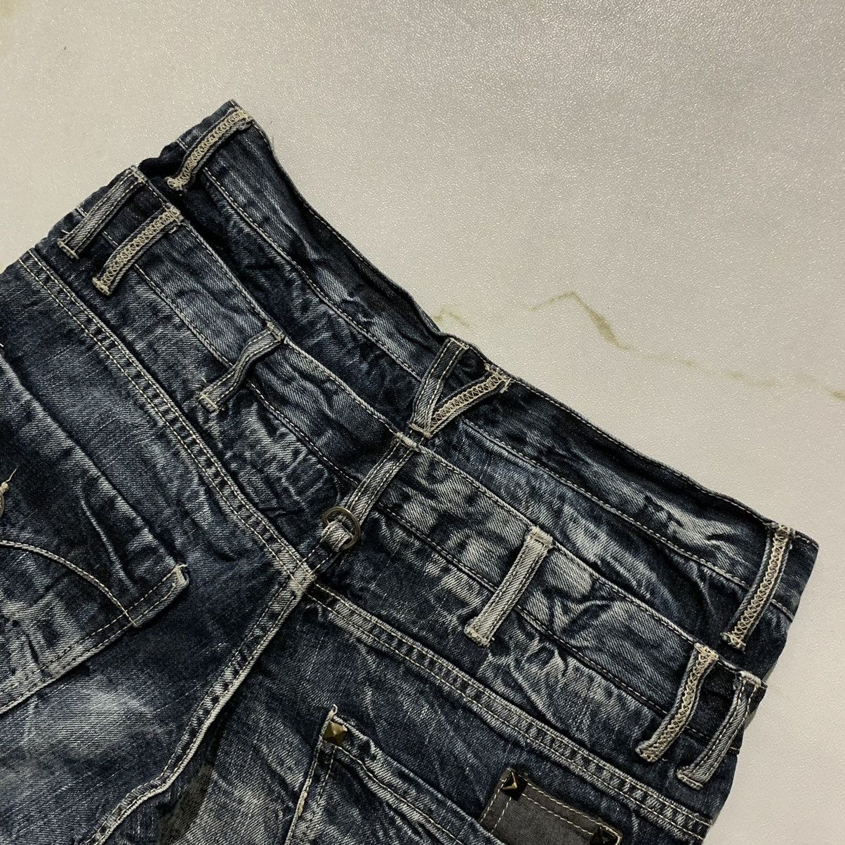 Japanese Brand Jeans Blow by Blue Double Waist Size US 33 - 4 Thumbnail
