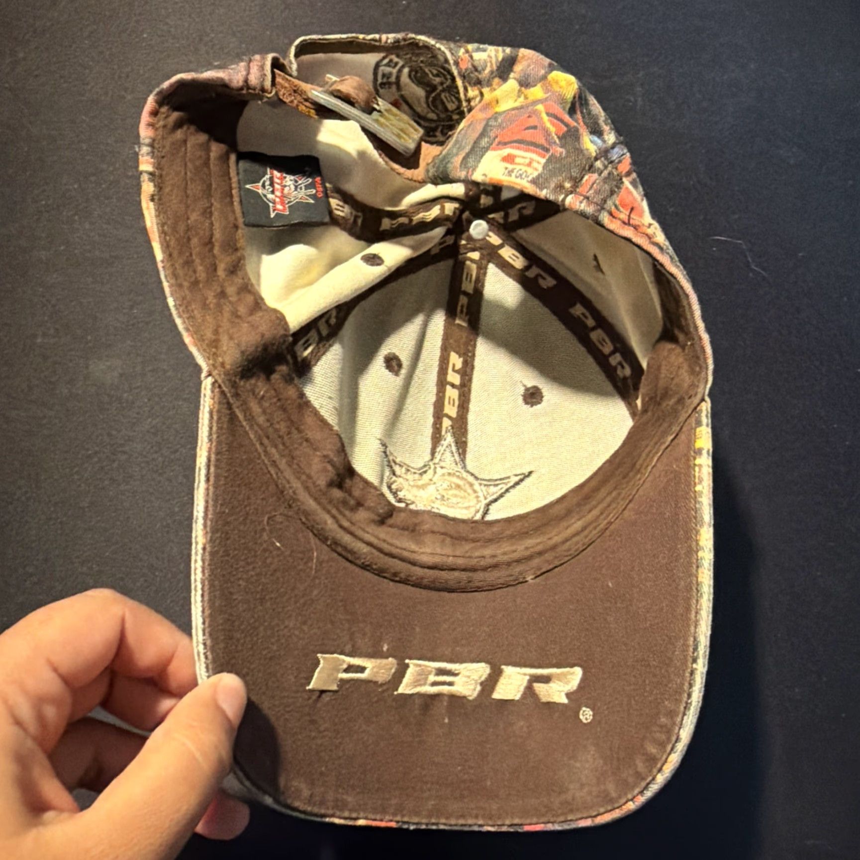 Vintage PBR Baseball Cap Hat Men's Brown Adjustable Solid Cotton Cowboy Western Rodeo Bull Riding One Size Stylish Casual Cap Size ONE SIZE - 5 Thumbnail