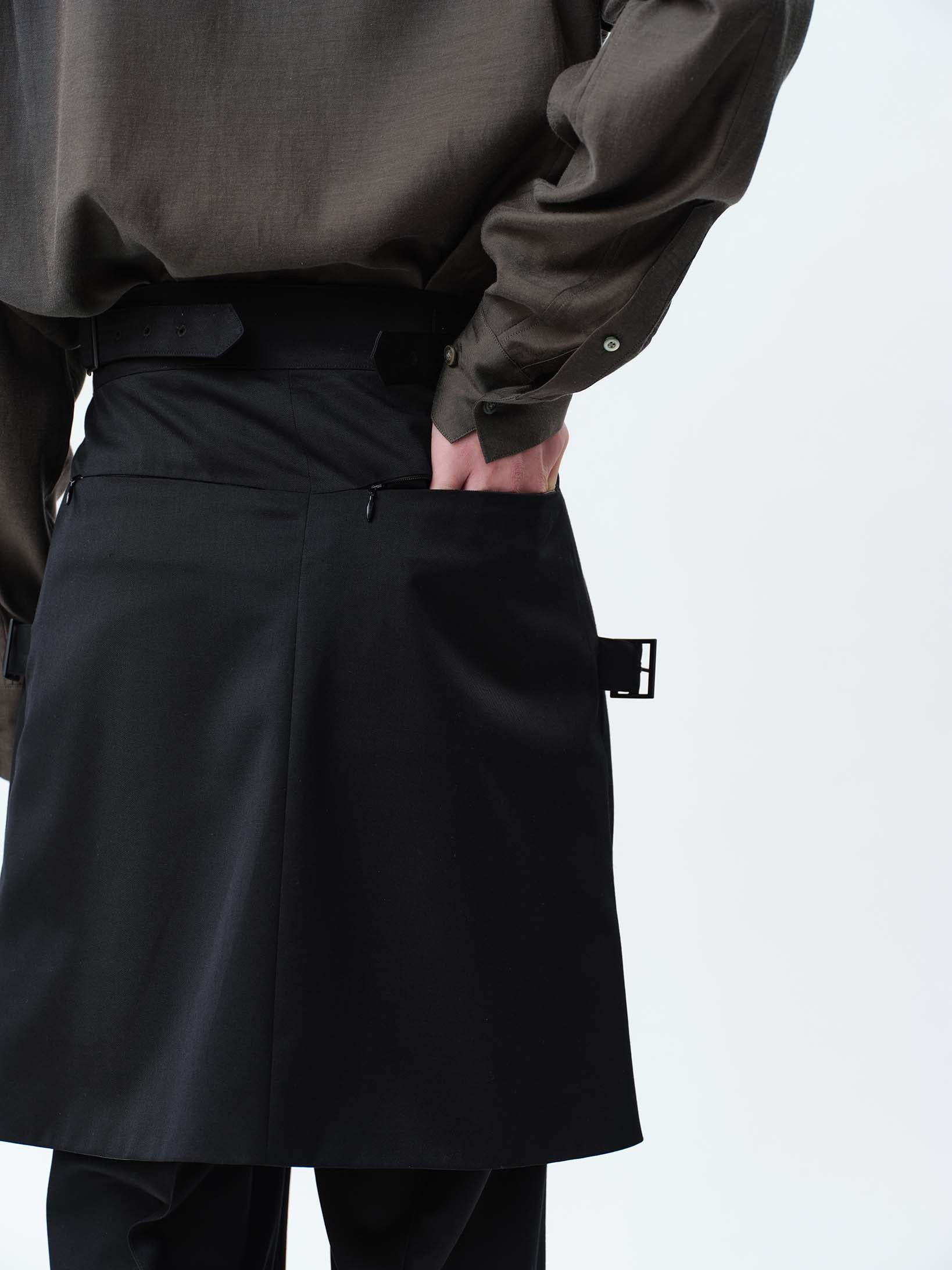 Other Sublations - SUPER140 WOOL WRAP GURKHA SKIRT Size US 29 - 7 Thumbnail
