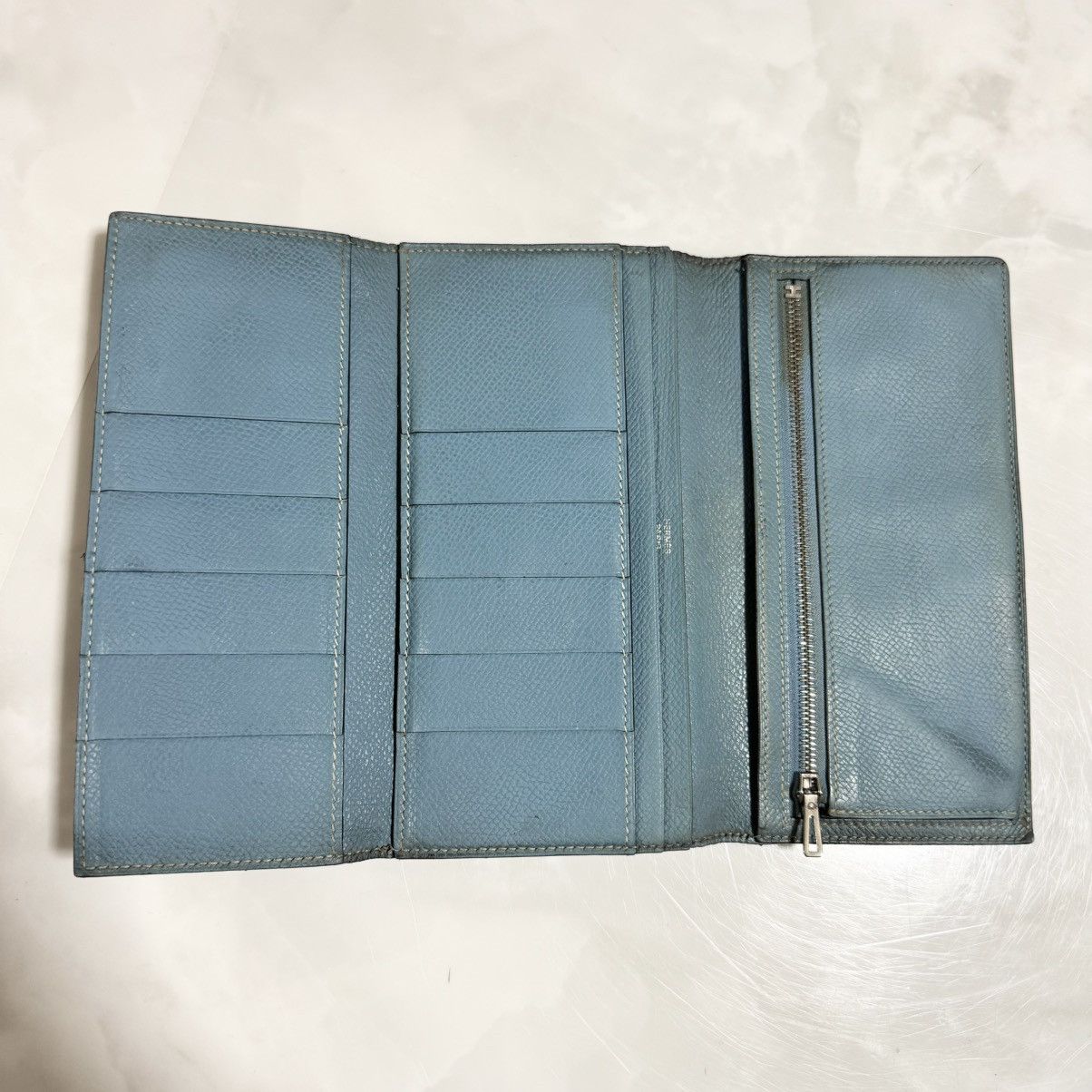 Hermes Hermes Bearn □J stamp 10 card pockets Tri-fold long wallet Size ONE SIZE - 8 Thumbnail