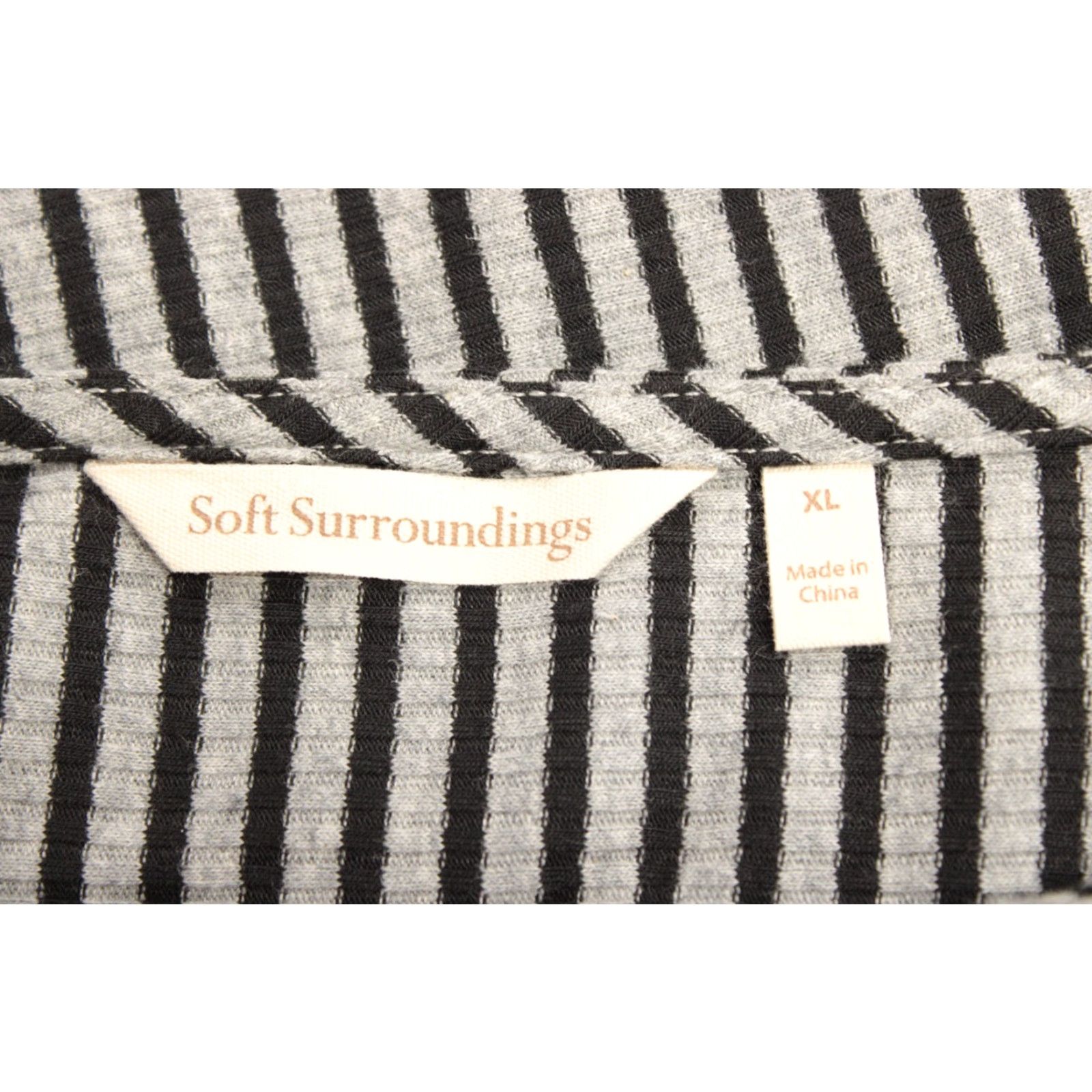 Soft Surroundings Soft Surroundings Maxi Dress Women's XL Black Gray Striped Stretch Goth Size XL / US 12-14 / IT 48-50 - 7 Thumbnail