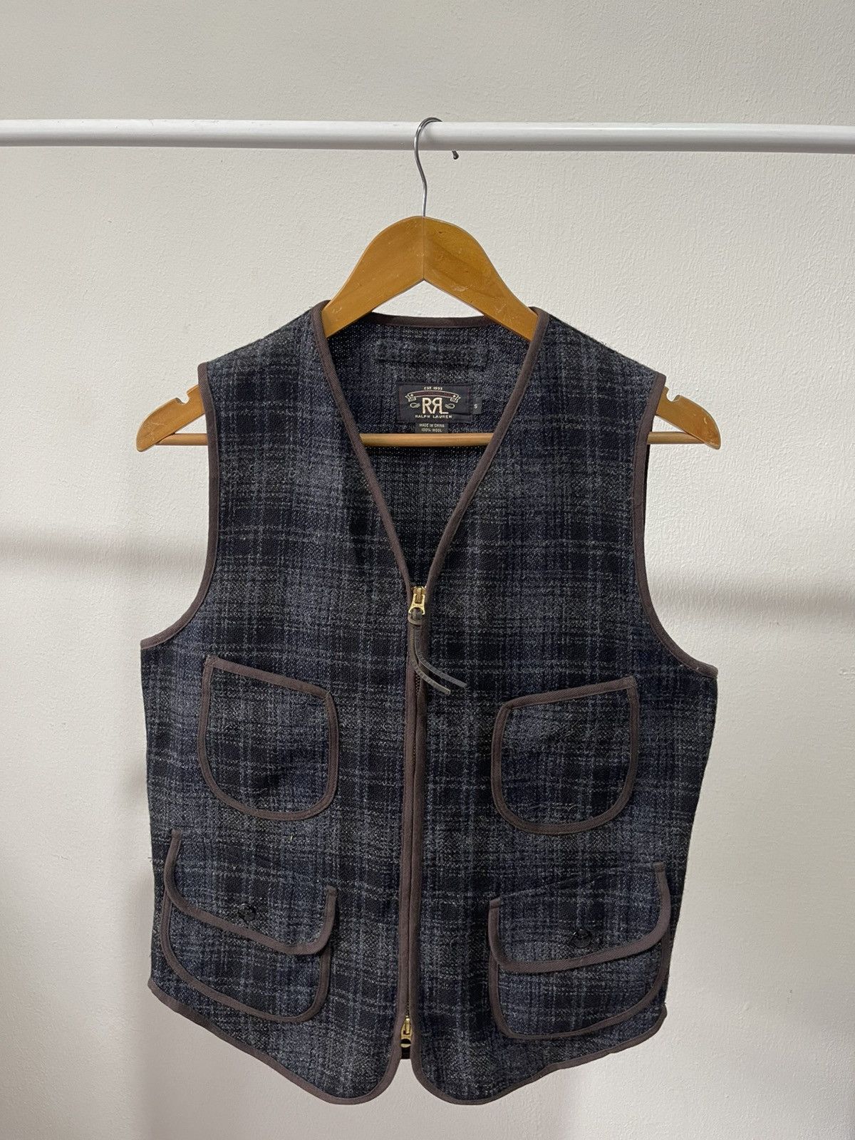 RRL Ralph Lauren RRL RALPH LAUREN WOOL PLAID VEST TALON ZIP Size US S / EU 44-46 / 1 - 2 Thumbnail