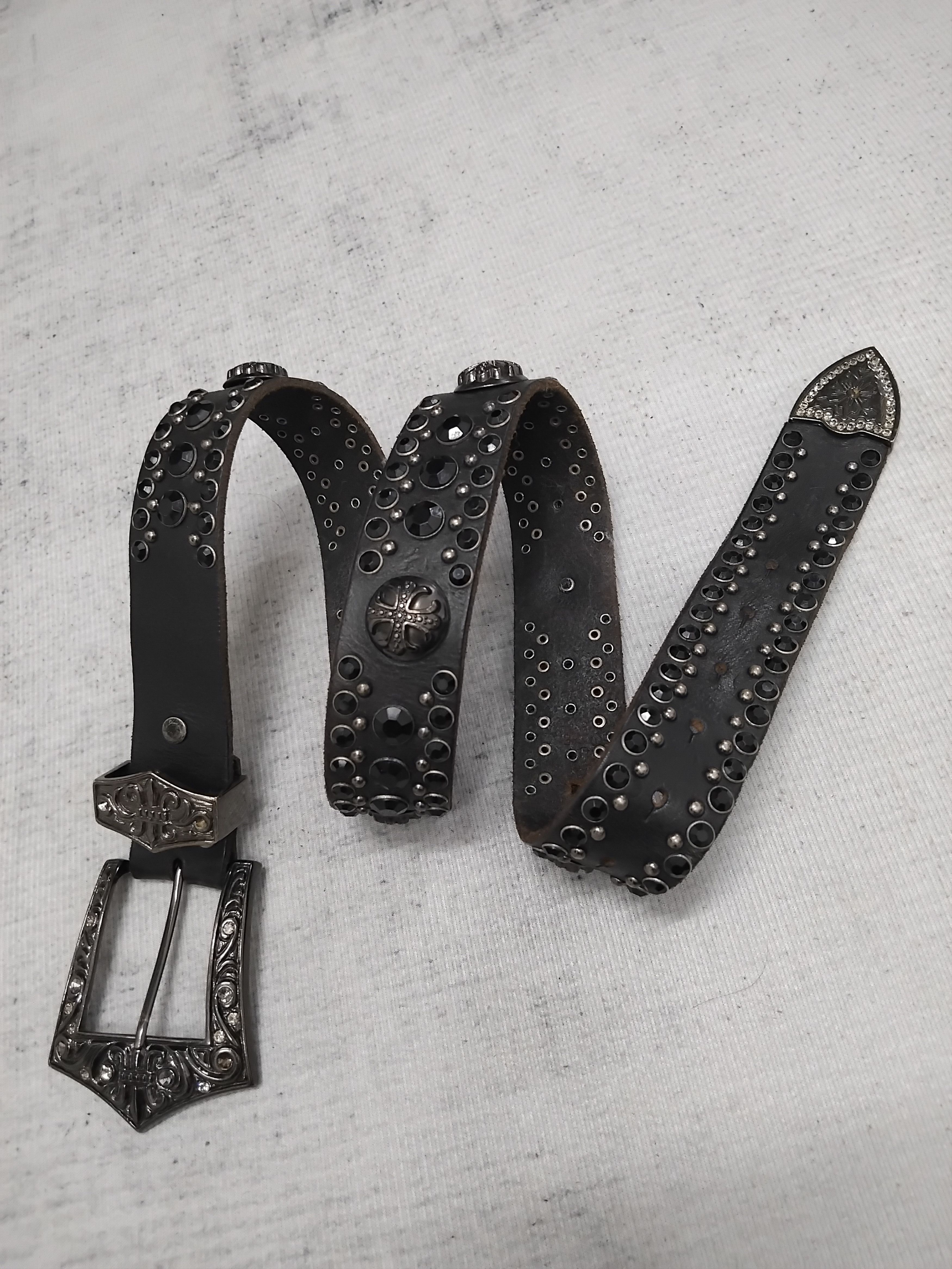 Japanese Brand 💥Diablo punk rock style black colour leather belt Size ONE SIZE - 1 Thumbnail