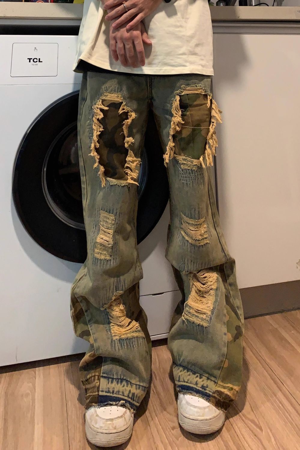 Designer × Japanese Brand Splicing Straight Leg Jean Size US 38 / EU 54 - 4 Thumbnail