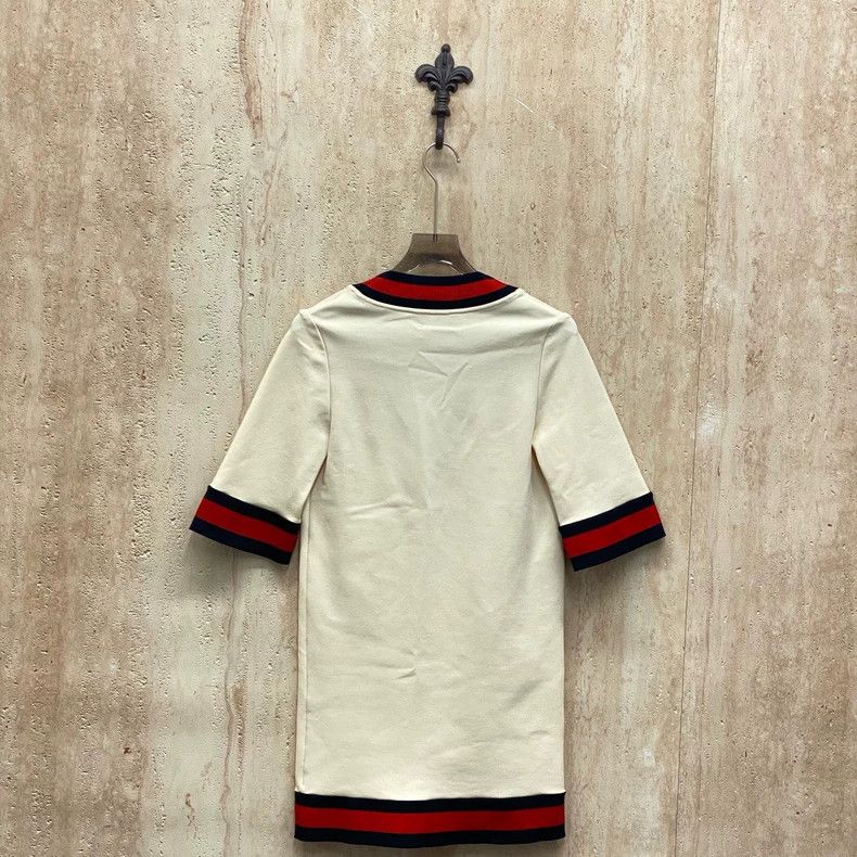 Gucci Gucci Beige striped V-neck dress 2505-Nextarrow Size XS / US 0-2 / IT 36-38 - 2 Thumbnail