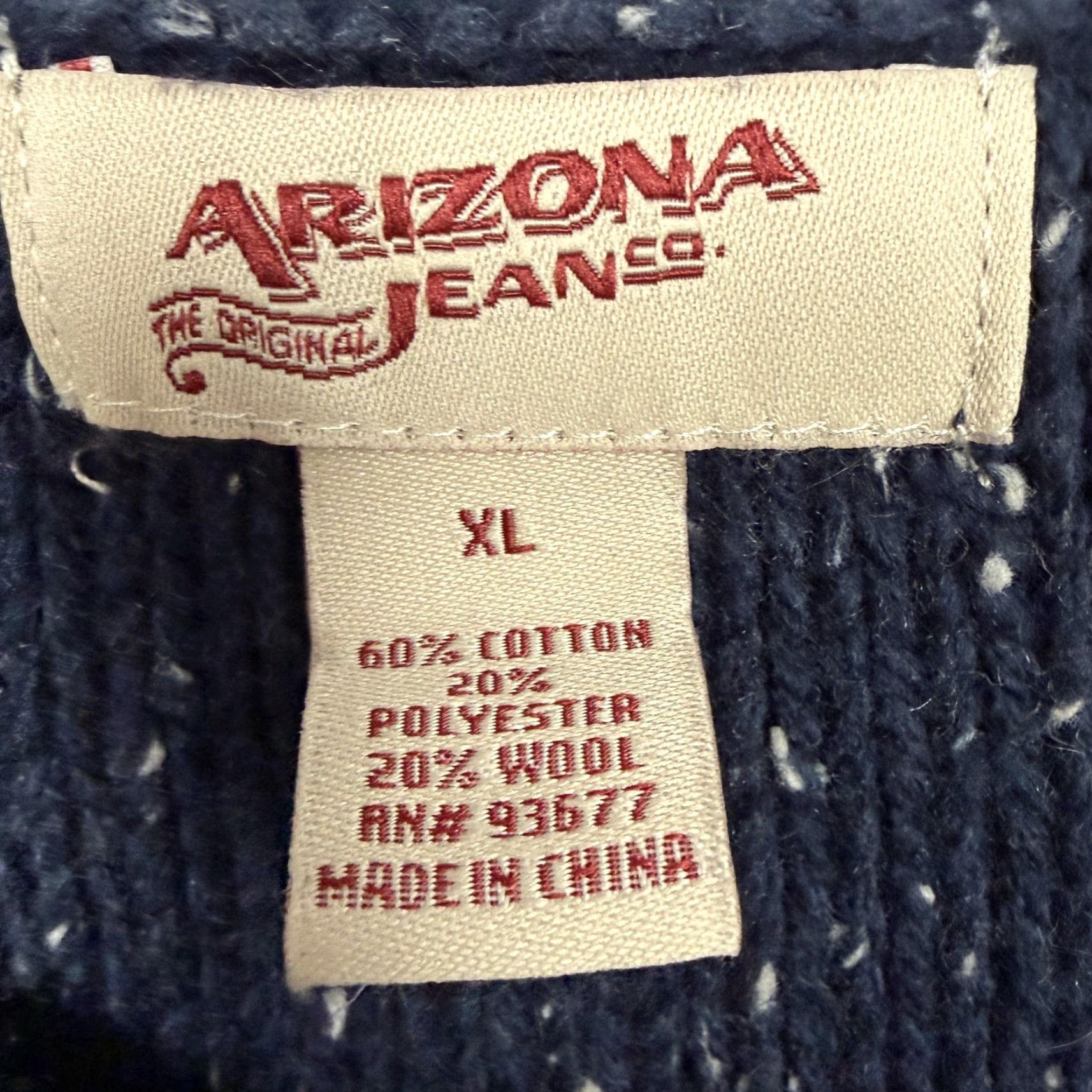 Vintage Arizona Jean Co Sweater XL Blue Speckled Cable Knit Chunky Cozy Cabincore Preppy Size XL / US 12-14 / IT 48-50 - 5 Thumbnail