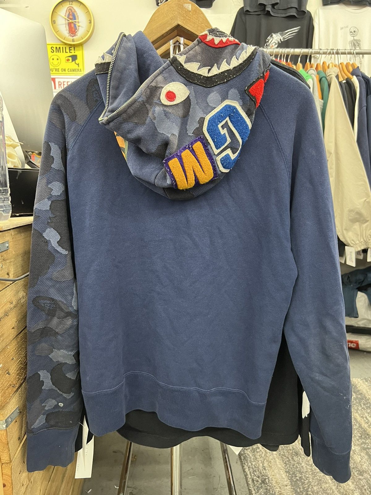 Color Camo Jacquard Shark Full Zip Hoodie