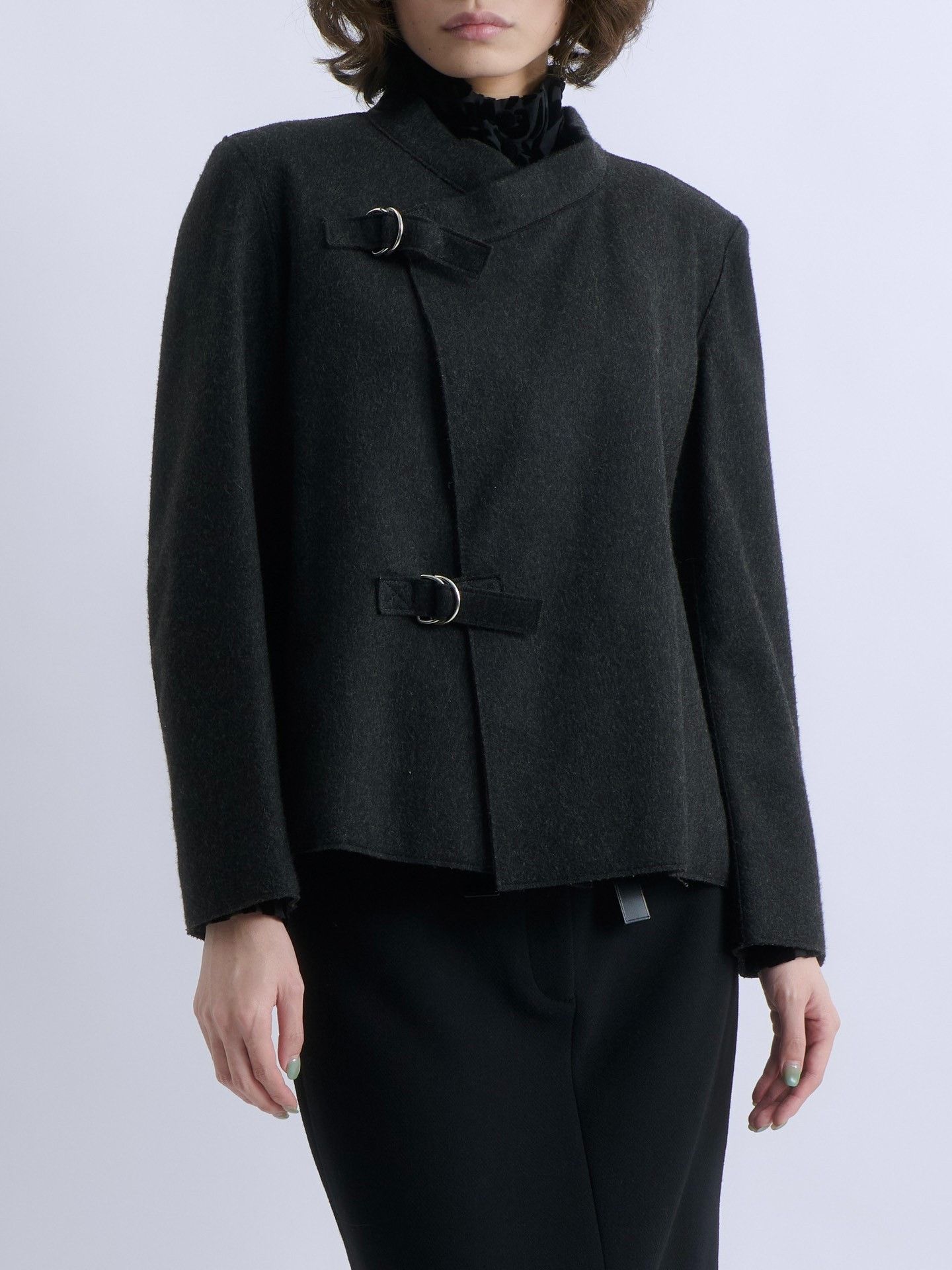 Jil Sander JIL SANDER Asymmetric Wool Short Coat Size M / US 6-8 / IT 42-44 - 1 Thumbnail