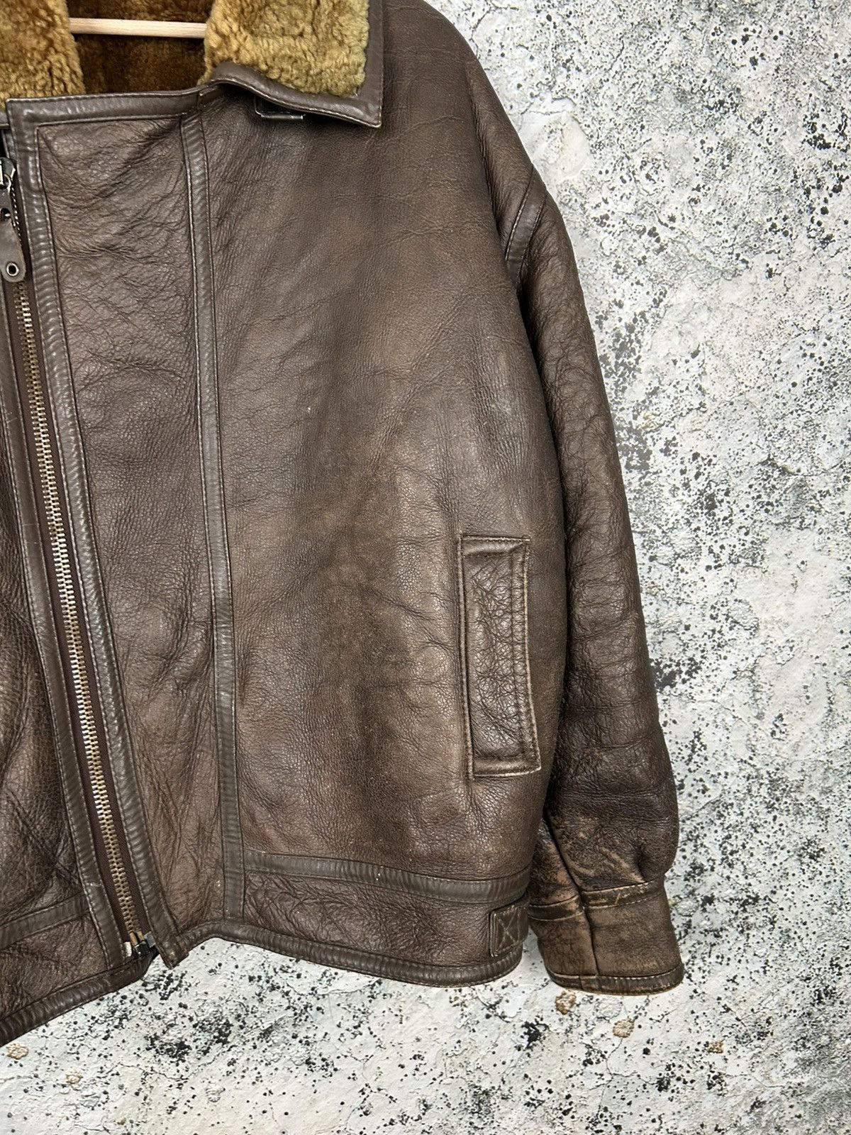 Genuine Leather Vintage Sherpa Genuine Leather Avant Garde Pilot Military Size US L / EU 52-54 / 3 - 6 Thumbnail