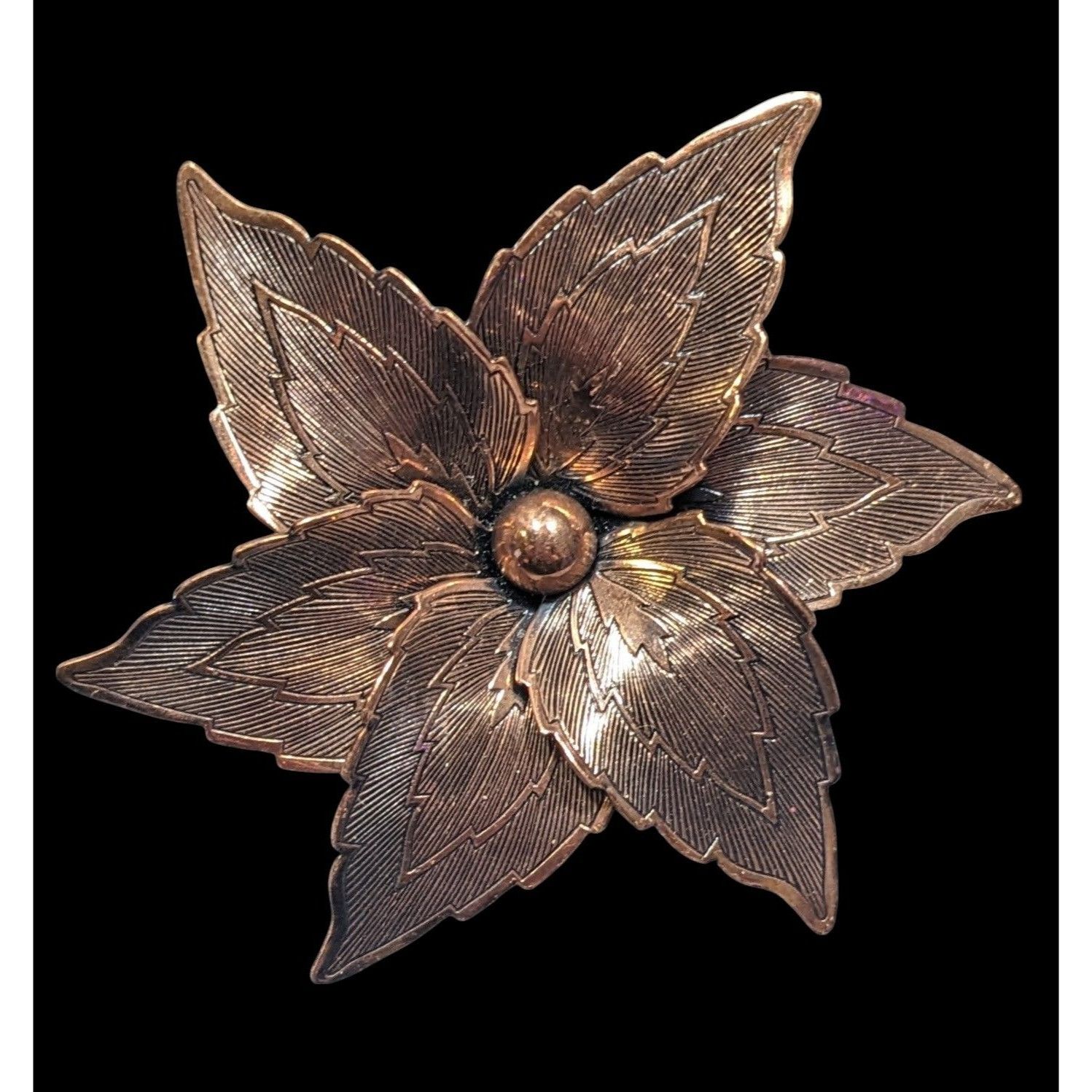 Other Vintage 50s Etched Copper Floral Star Brooch Size ONE SIZE - 1 Thumbnail