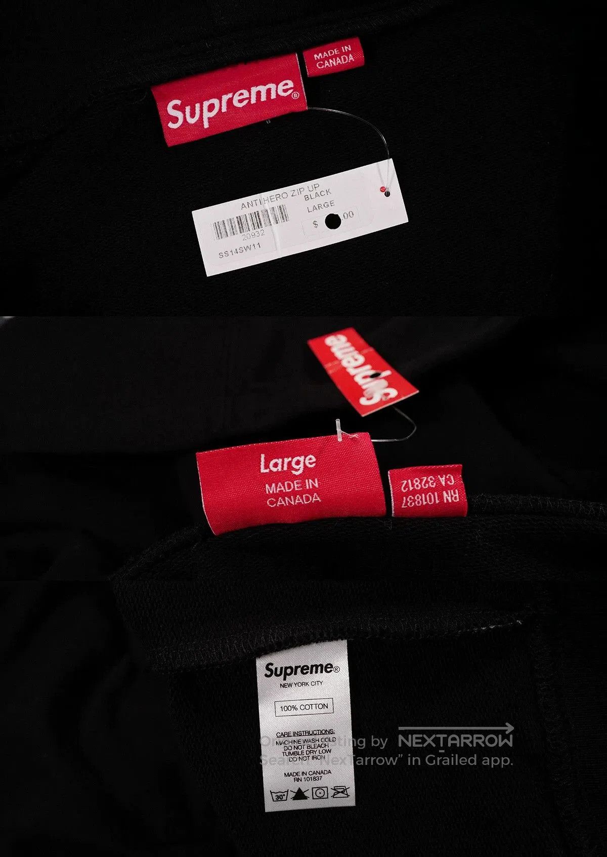 Supreme supreme x anti hero zip up hooded sweatshirt. Size US L / EU 52-54 / 3 - 4 Thumbnail