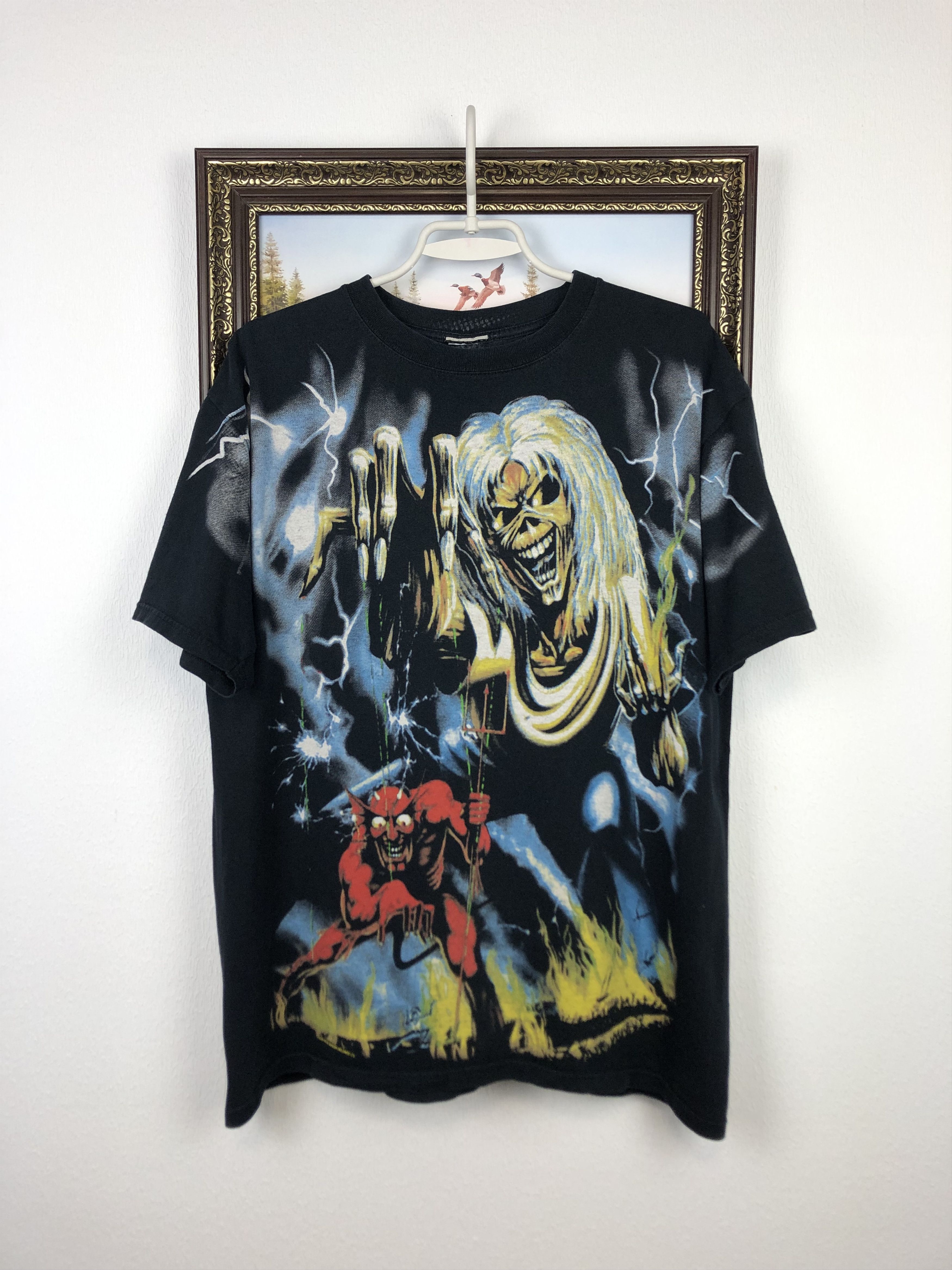 Band Tees × Vintage Vintage Iron Maiden The Number of The Beast Band Shirt Tee Size US M / EU 48-50 / 2 - 1 Thumbnail