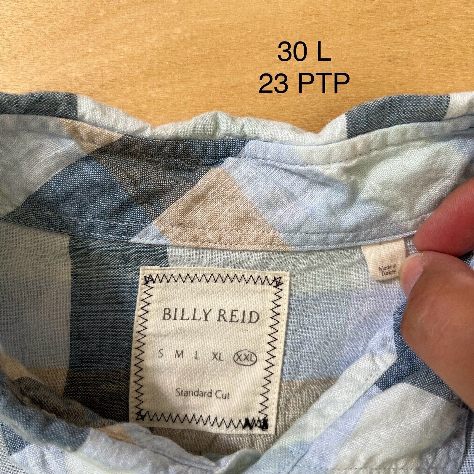 Billy Reid Billy Reid Linen Shirt 2XL Blue Check Collared Button Up Size US XXL / EU 58 / 5 - 7 Thumbnail