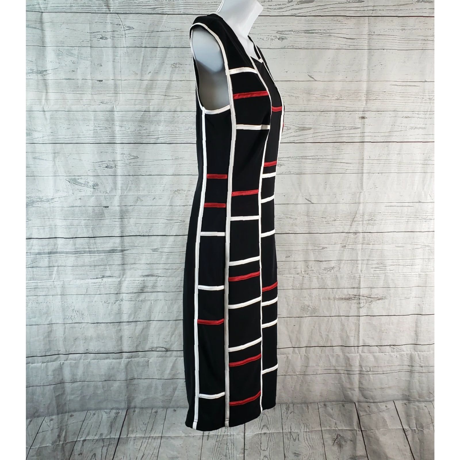 Joseph Ribkoff Joseph Ribkoff Couture Dress Womens Sz 6 Black Red Sleeveless Size M / US 6-8 / IT 42-44 - 3 Thumbnail