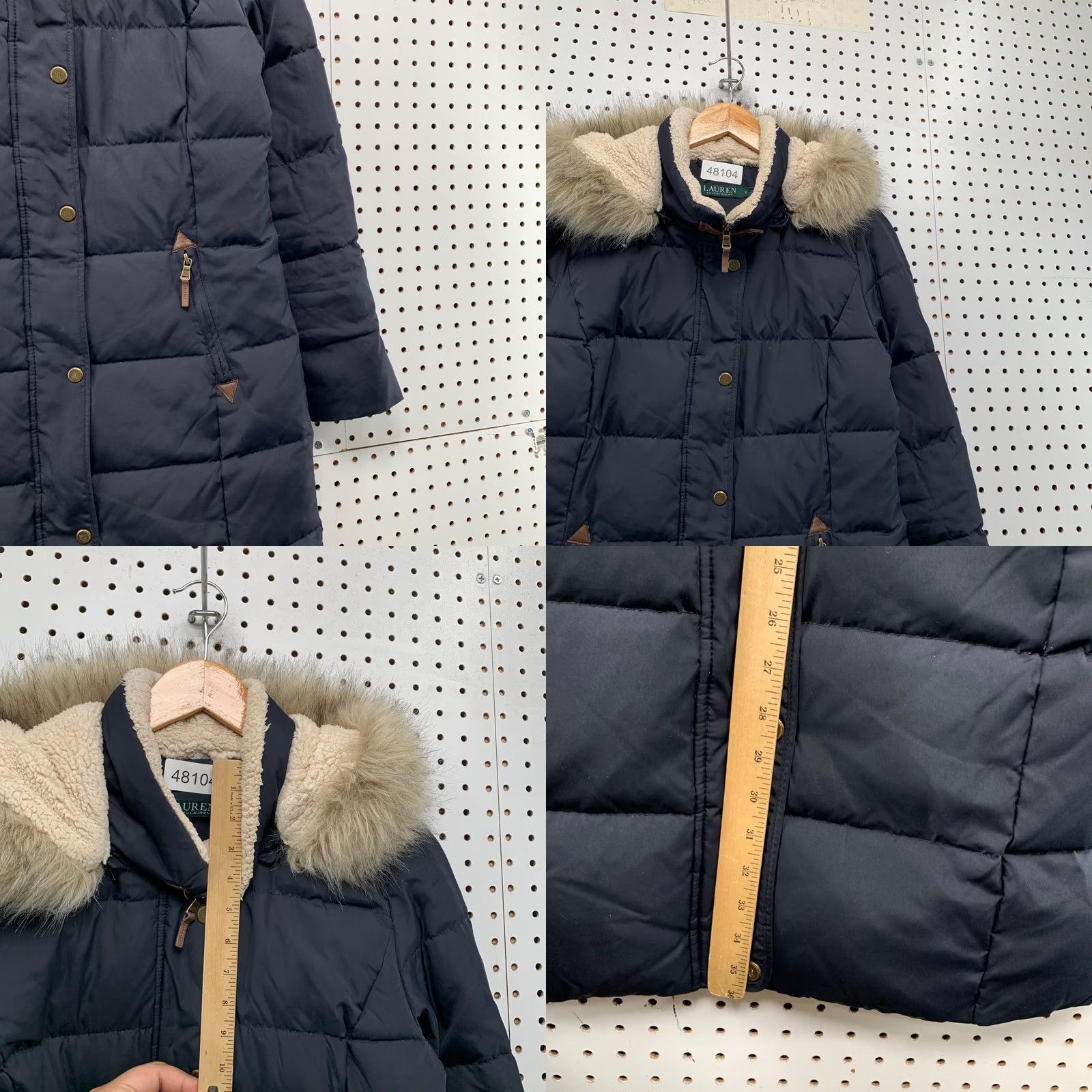 Ralph Lauren VINTAGE LRL Lauren Ralph Lauren Down Puffer Parka Coat Womens S Blue Quilted Sherpa Size S / US 4 / IT 40 - 8 Thumbnail
