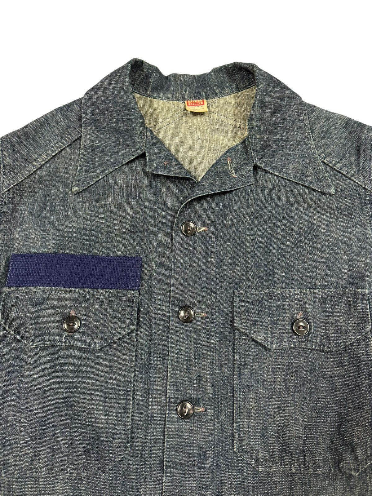 Denime × Japanese Brand × Toyo Enterprises Vtg🔥Denime Sport Active Wear Blue Dyed Jacket Jeans Size US S / EU 44-46 / 1 - 15 Thumbnail