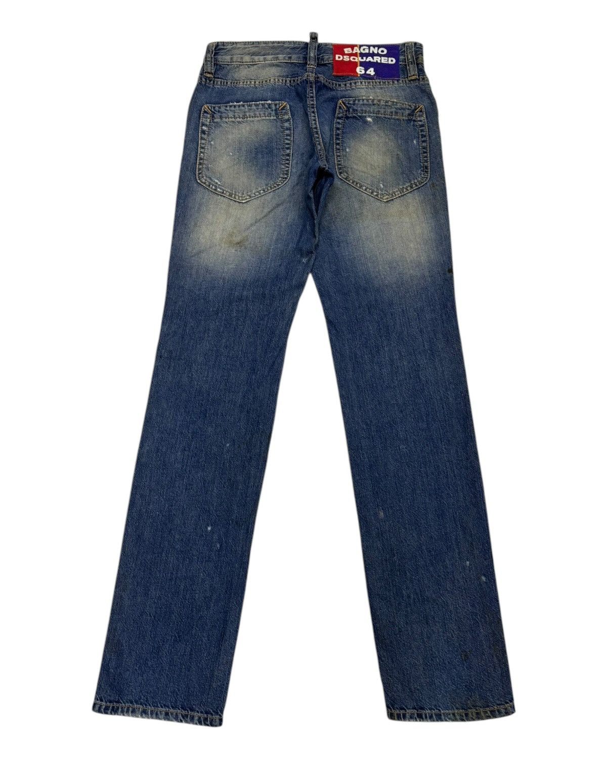 Dsquared2 Dsquared2 Bagno Straight Leg Fit Distressed Denim Jeans Size 28" / US 6 / IT 42 - 2 Thumbnail