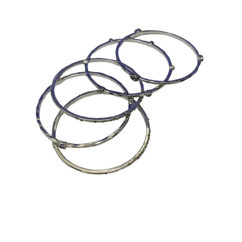 The Unbranded Brand Silver Tone Bangle Bracelet Set Minimalist Stackable Jewelry Size ONE SIZE - 8 Thumbnail